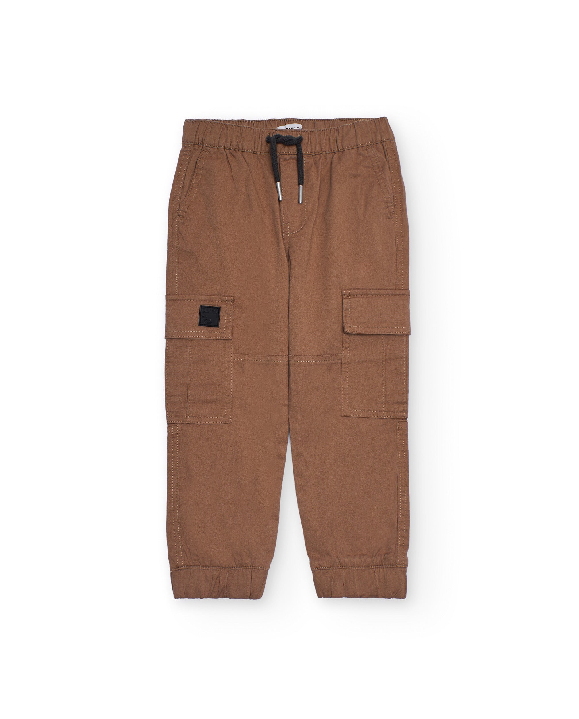 Pantalón jogger tipo cargo para niño color marrón