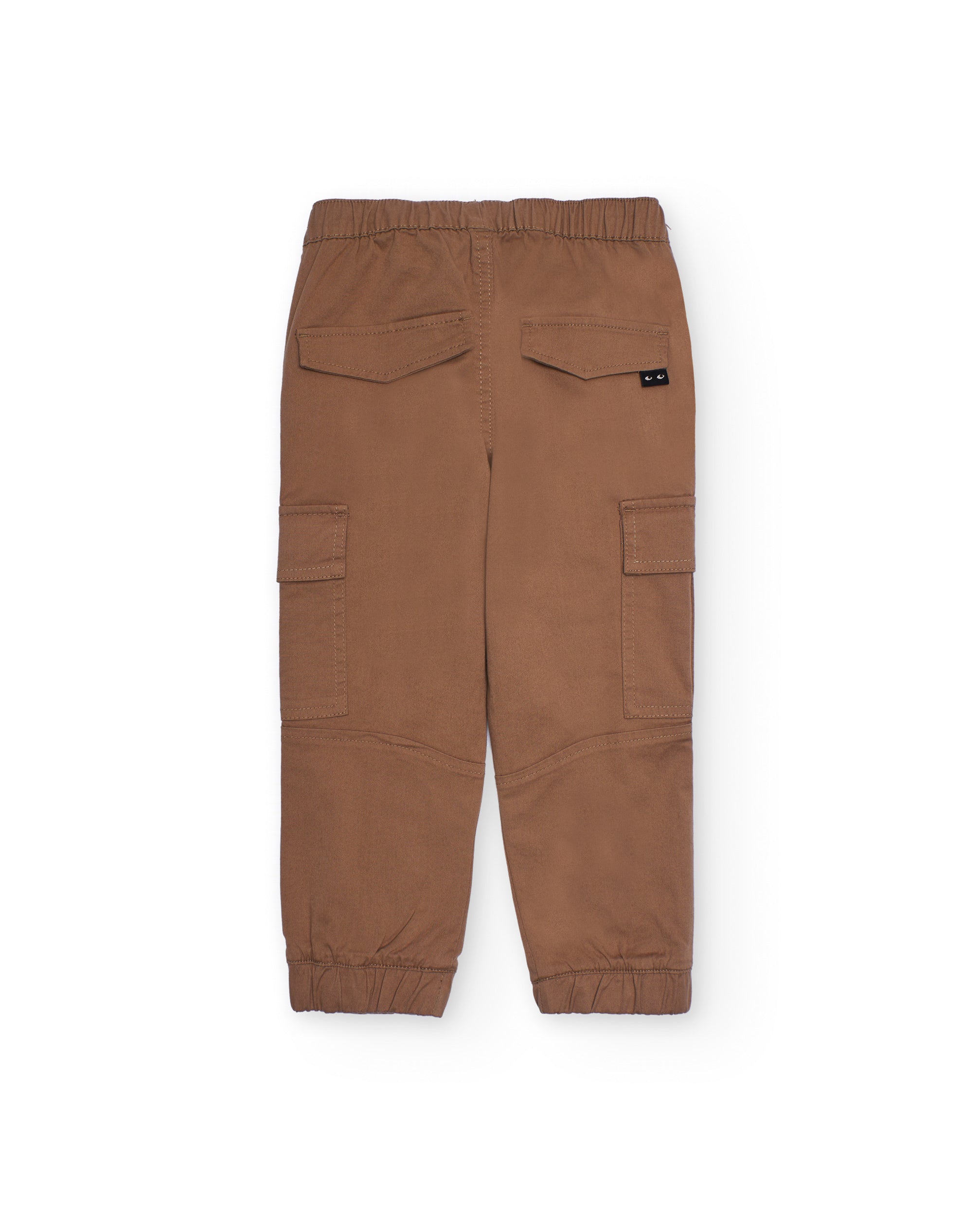 Pantalón jogger tipo cargo para niño color marrón