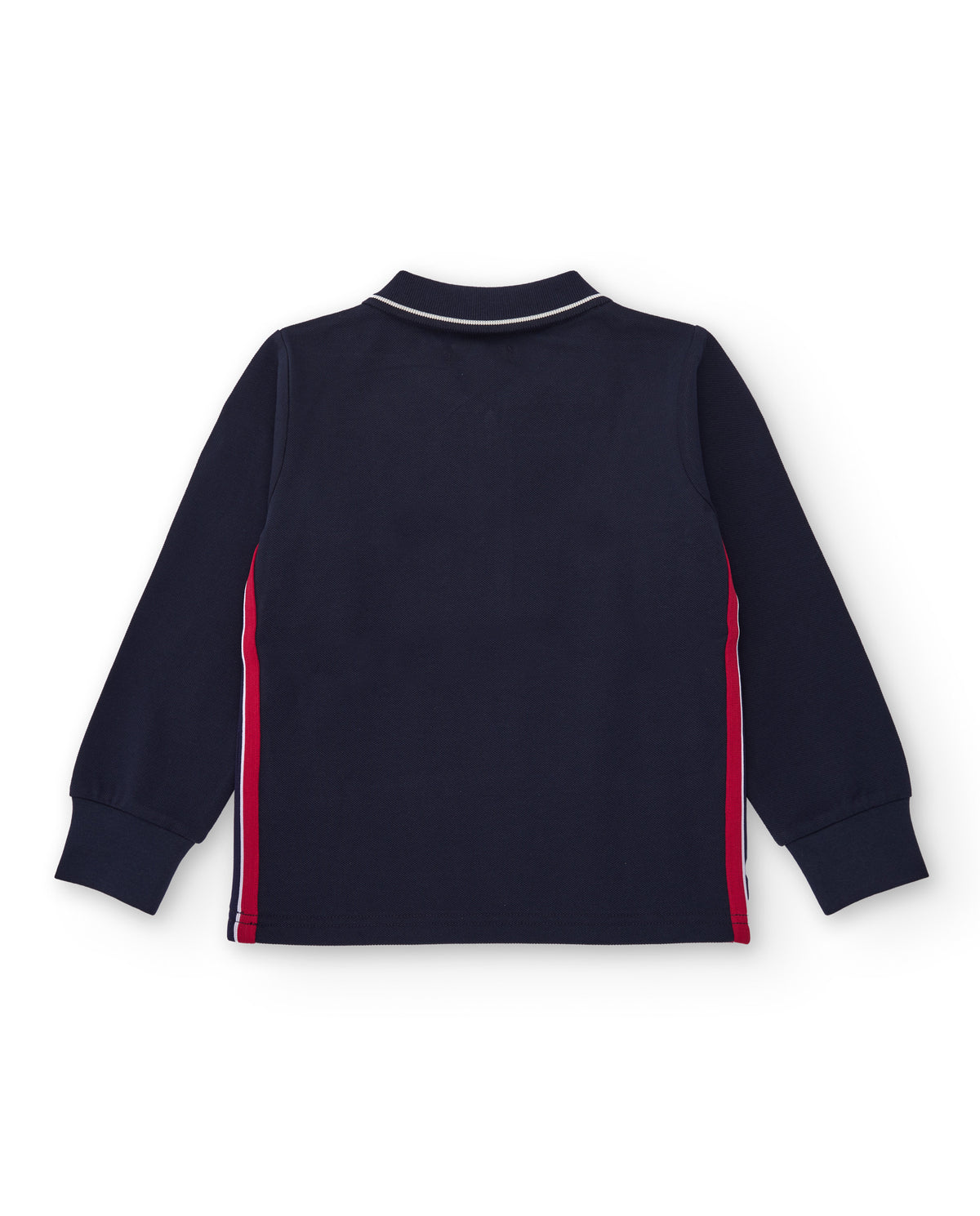Polo de manga larga para niño color marino con estampado rockero