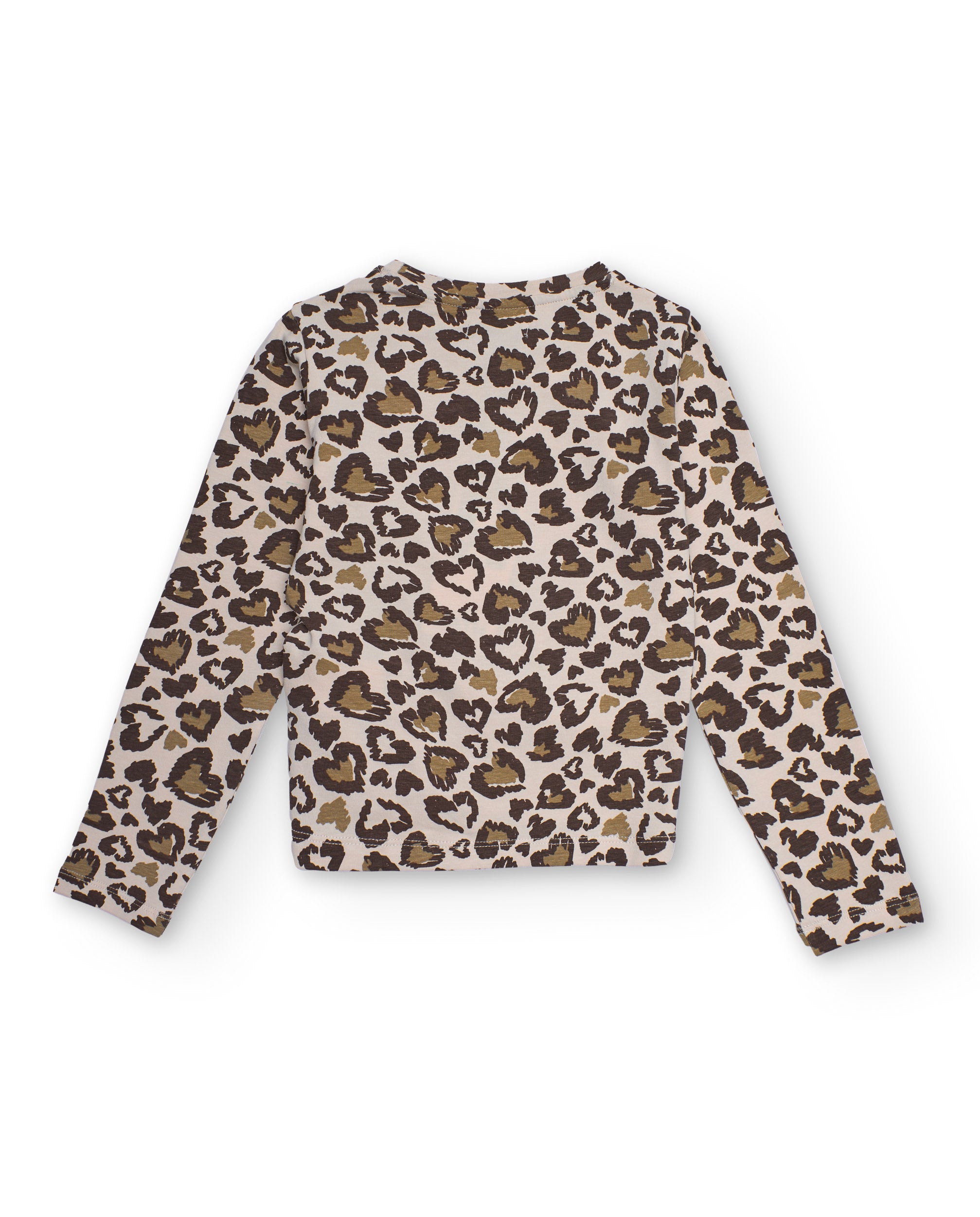 Camiseta de manga larga con estampado animal print y fruncido