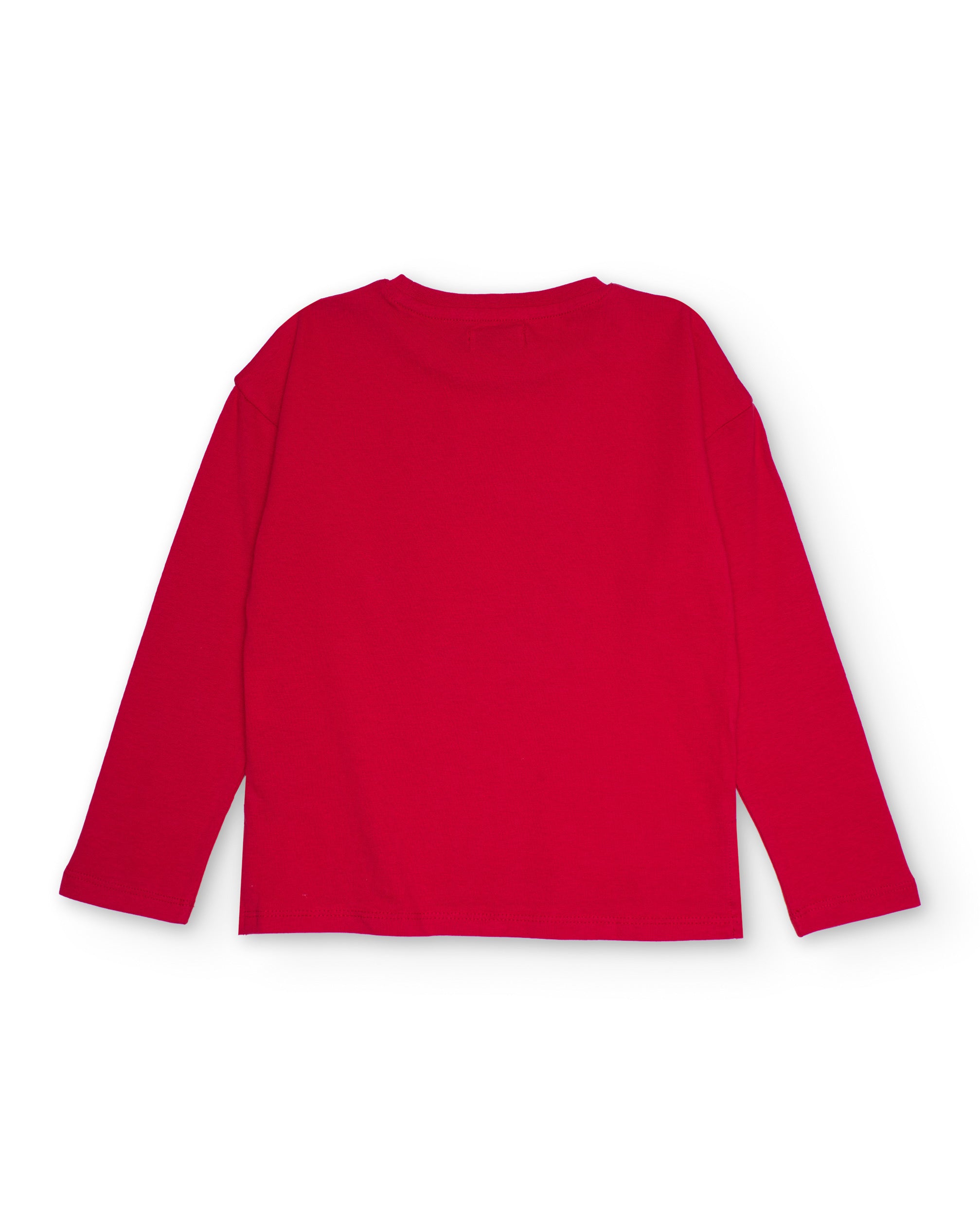 Camiseta roja de manga larga con estampado de Londres para niña