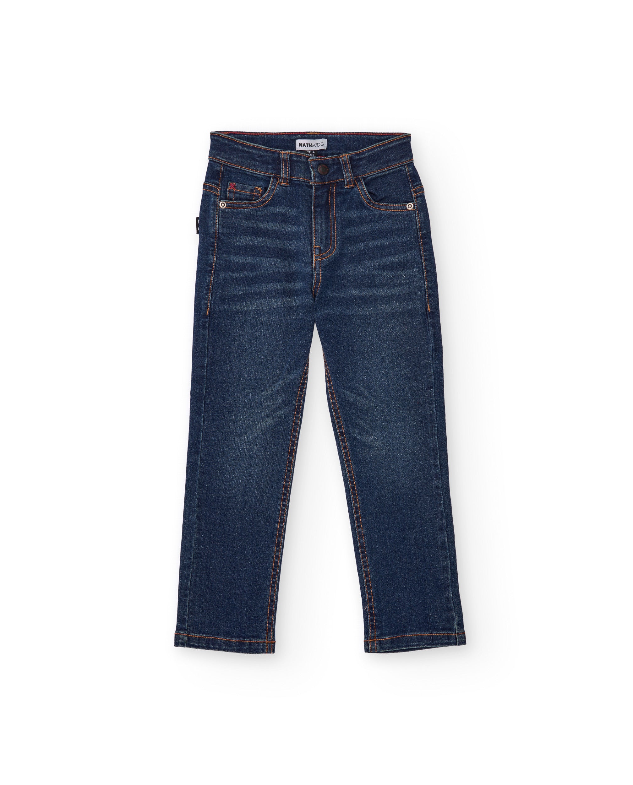 Pantalón vaquero largo para niño en azul oscuro