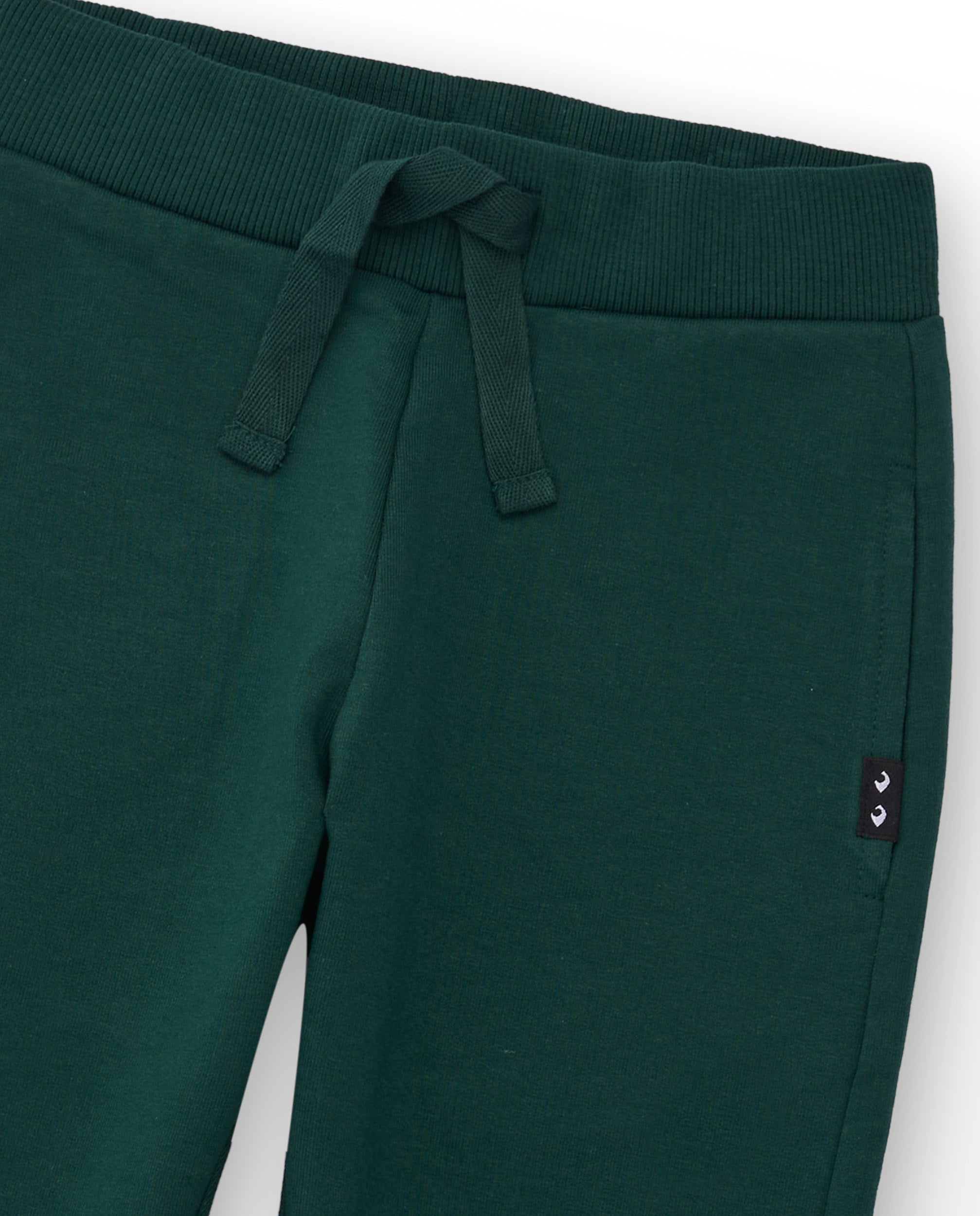 Pantalón jogger para niño color verde oscuro con cordón