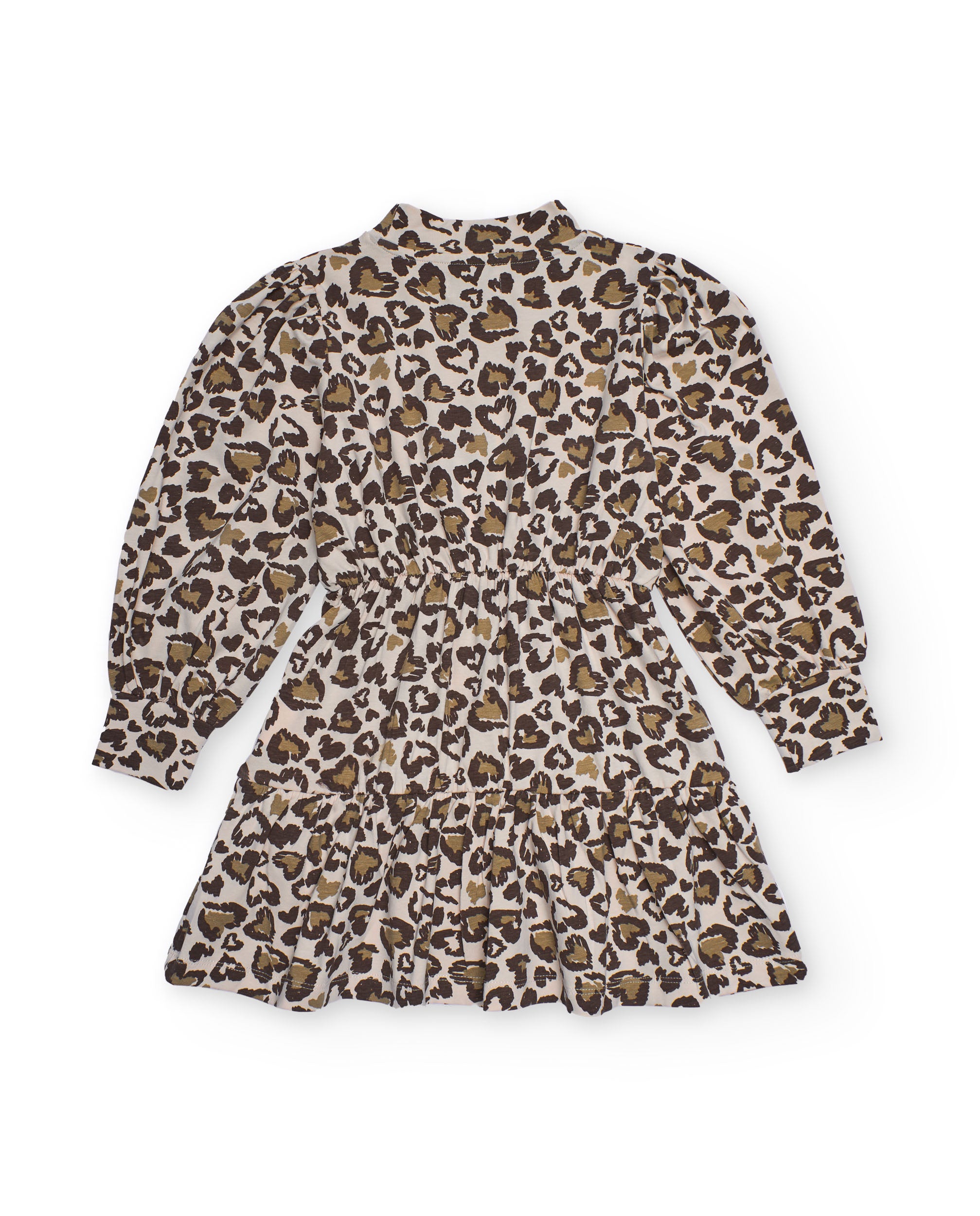 Vestido estampado animal print para niña con manga larga