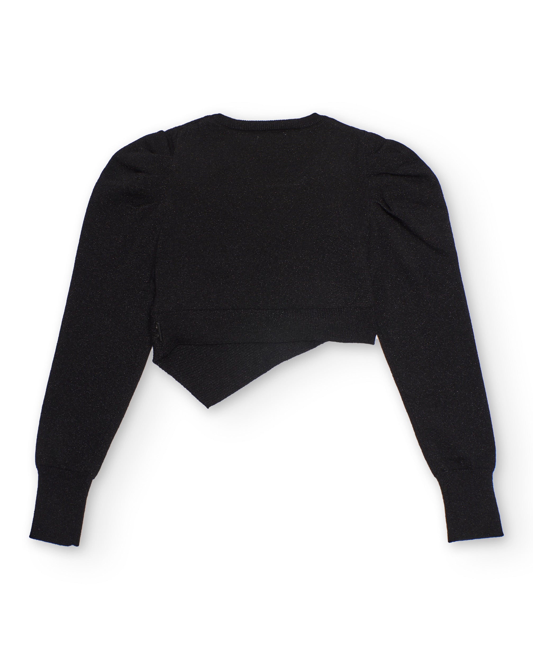 Jersey corto de punto negro con diseño asimétrico para niña
