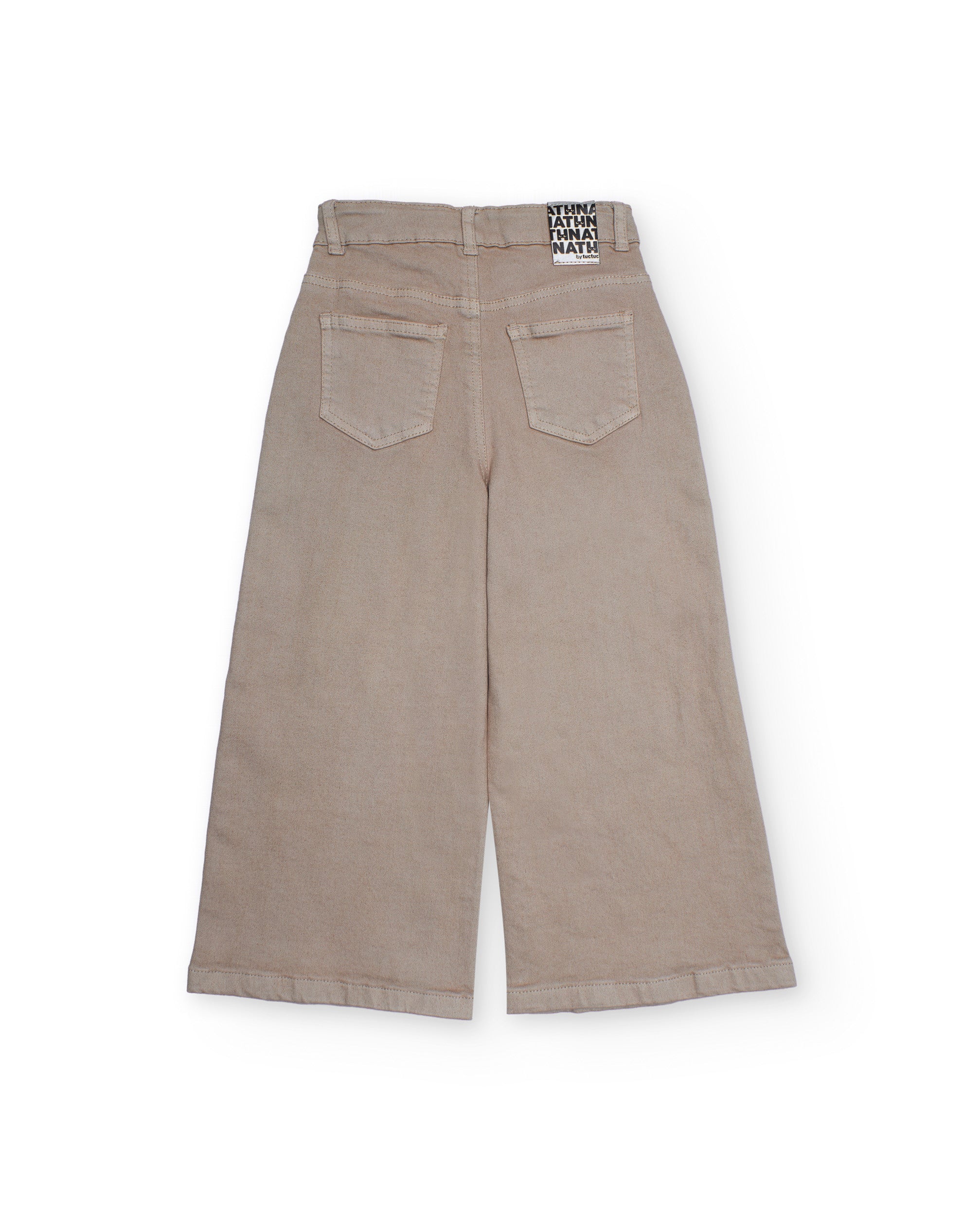 Pantalón de pana beige para niña de pierna ancha