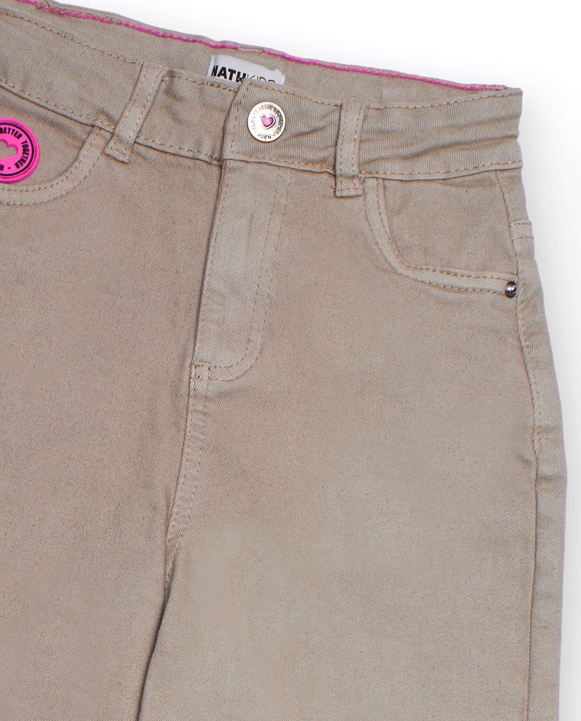 Pantalón de pana beige para niña de pierna ancha