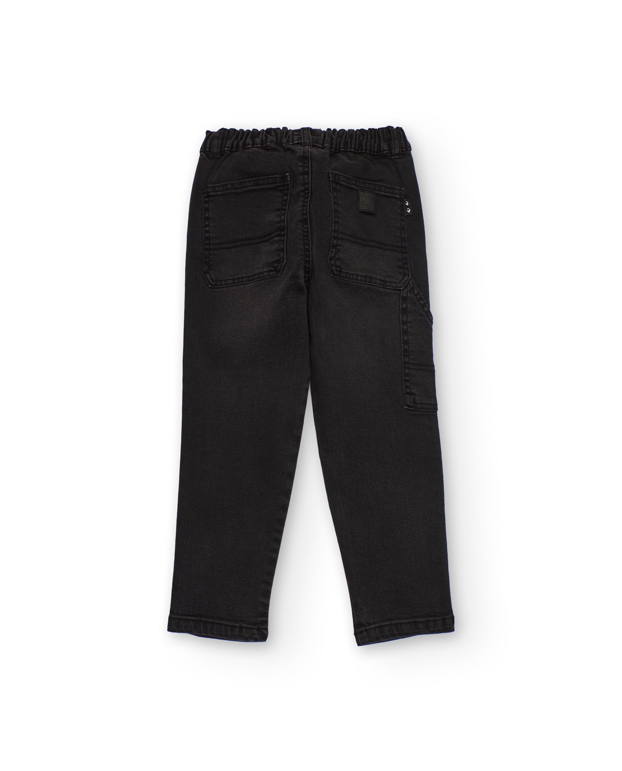 Pantalón cargo negro para niño con cintura elástica