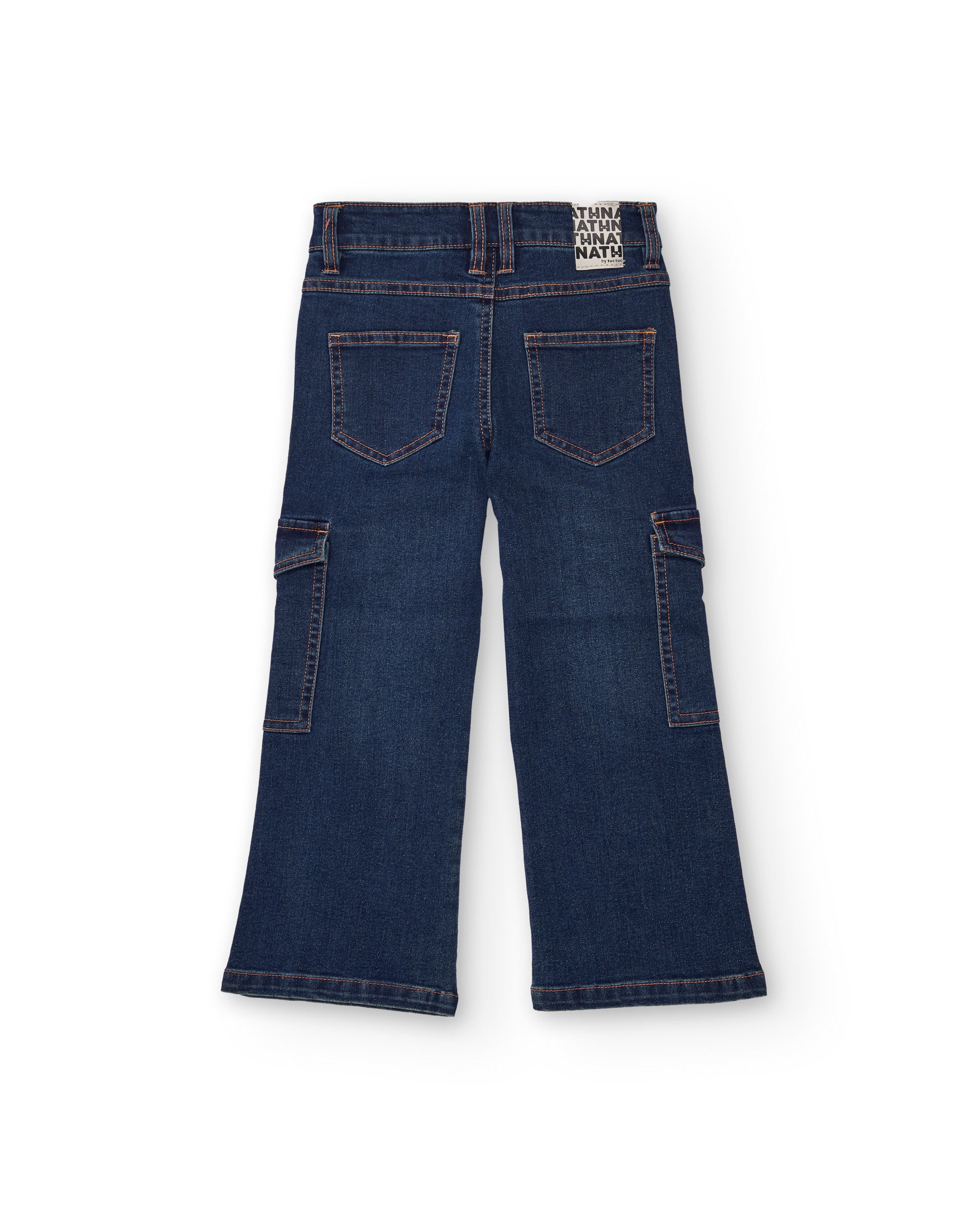 Pantalón cargo de mezclilla acampanado para niña