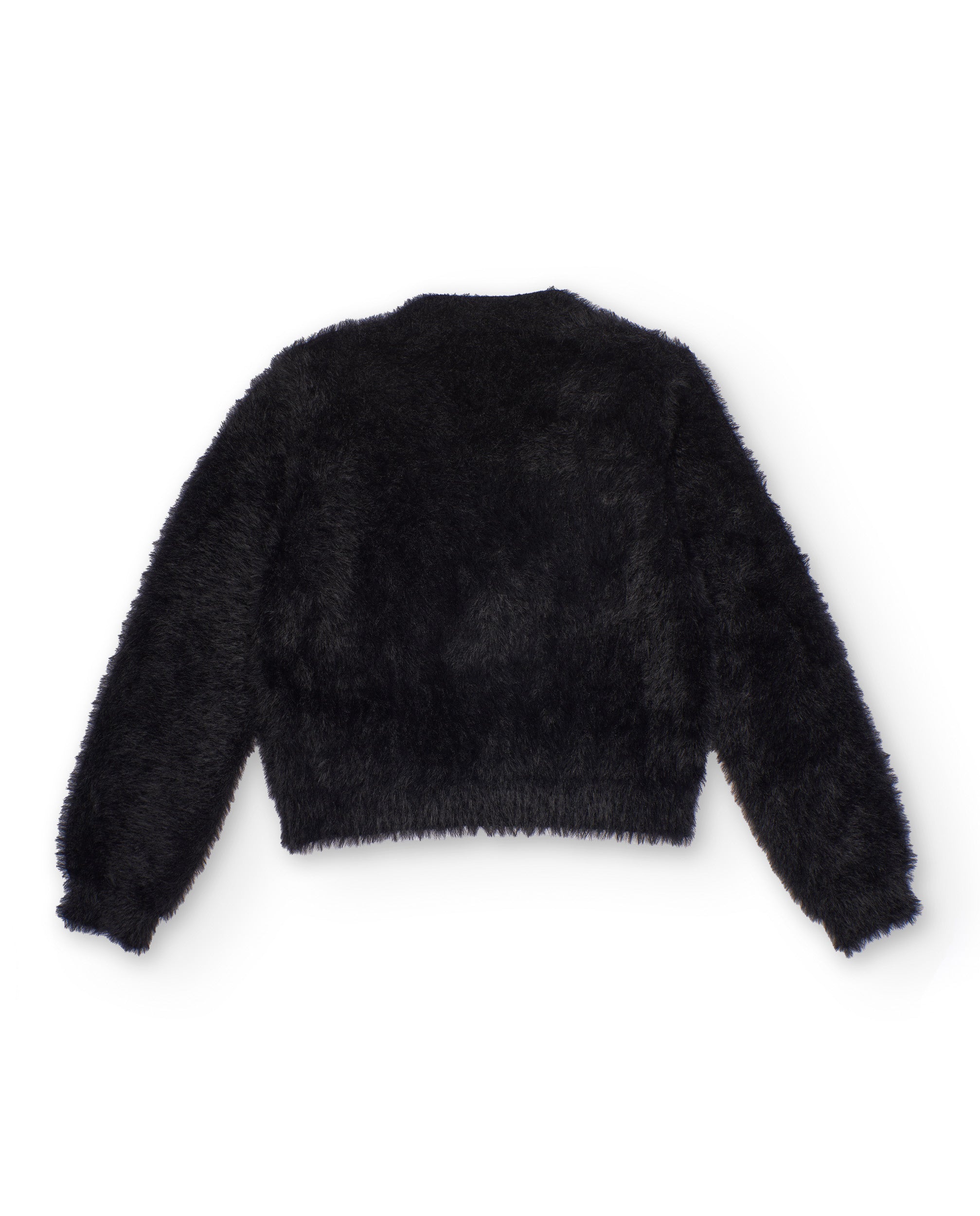 Chaqueta de punto negra para niña con apliques brillantes