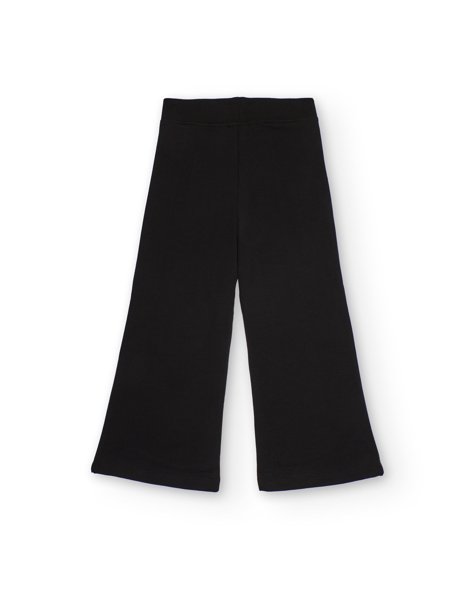 Pantalón negro para niña con aplicaciones florales de