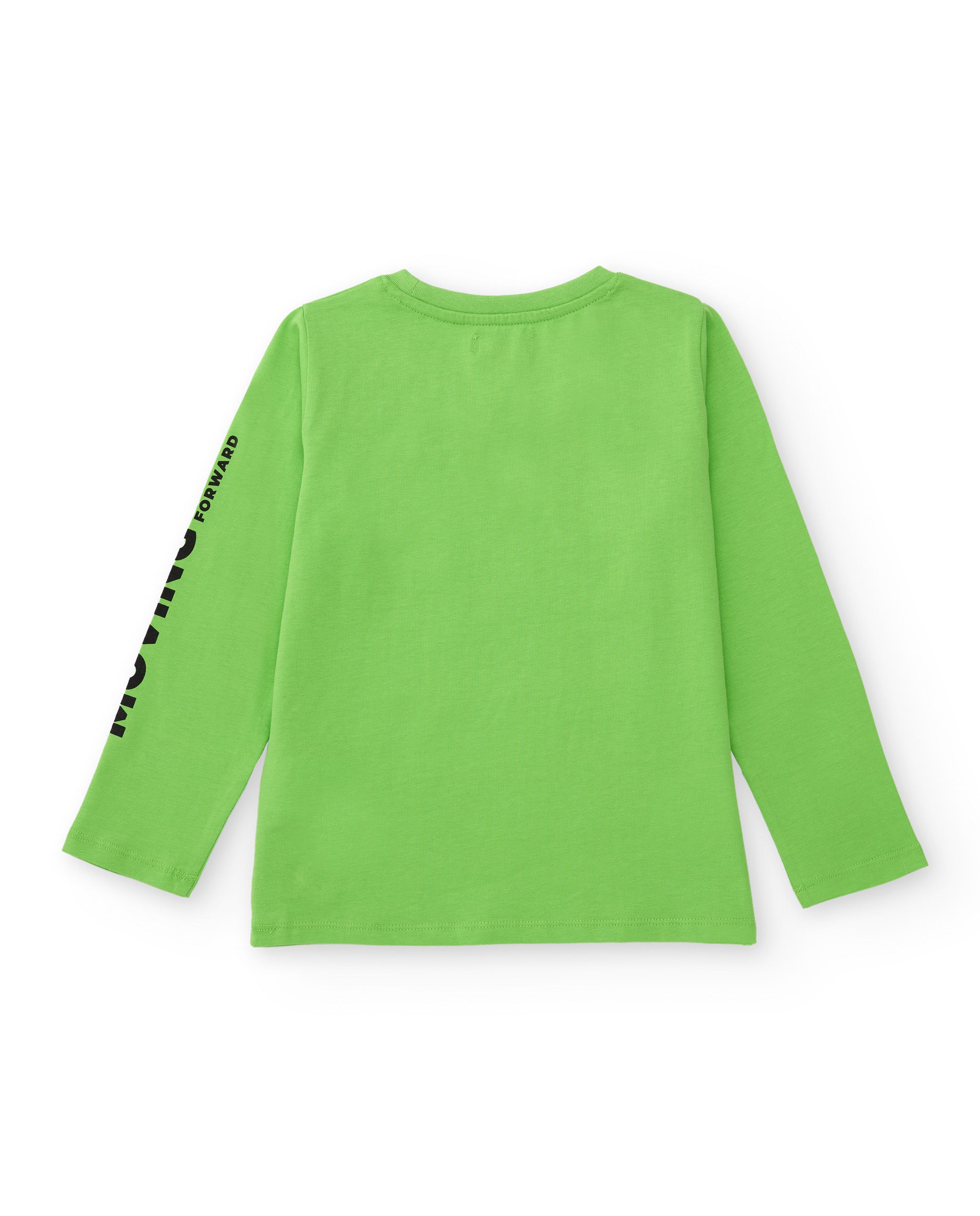 Camiseta verde de manga larga para niño con gráfico de mapa