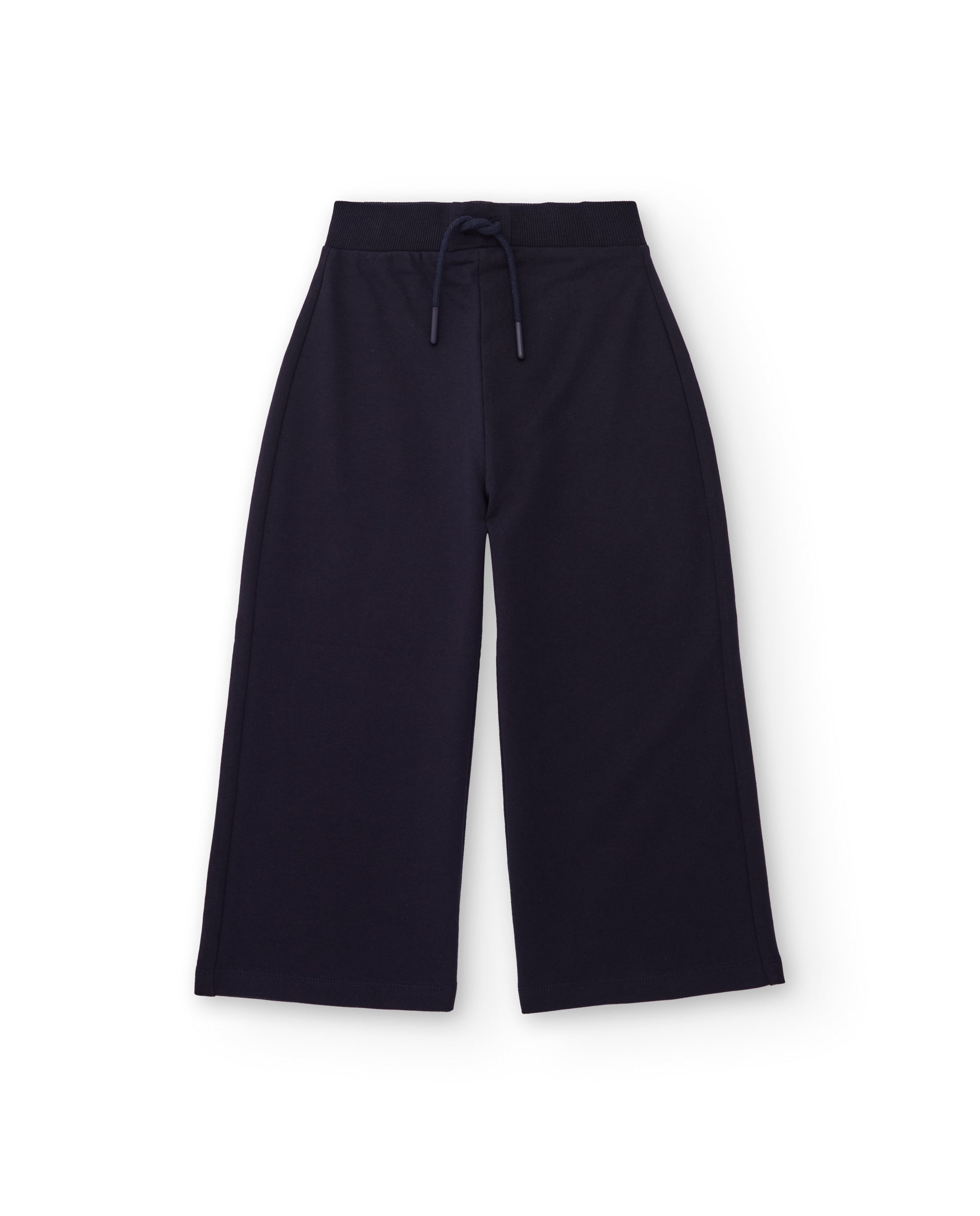 Pantalón ancho para niña en azul marino con cintura elástica