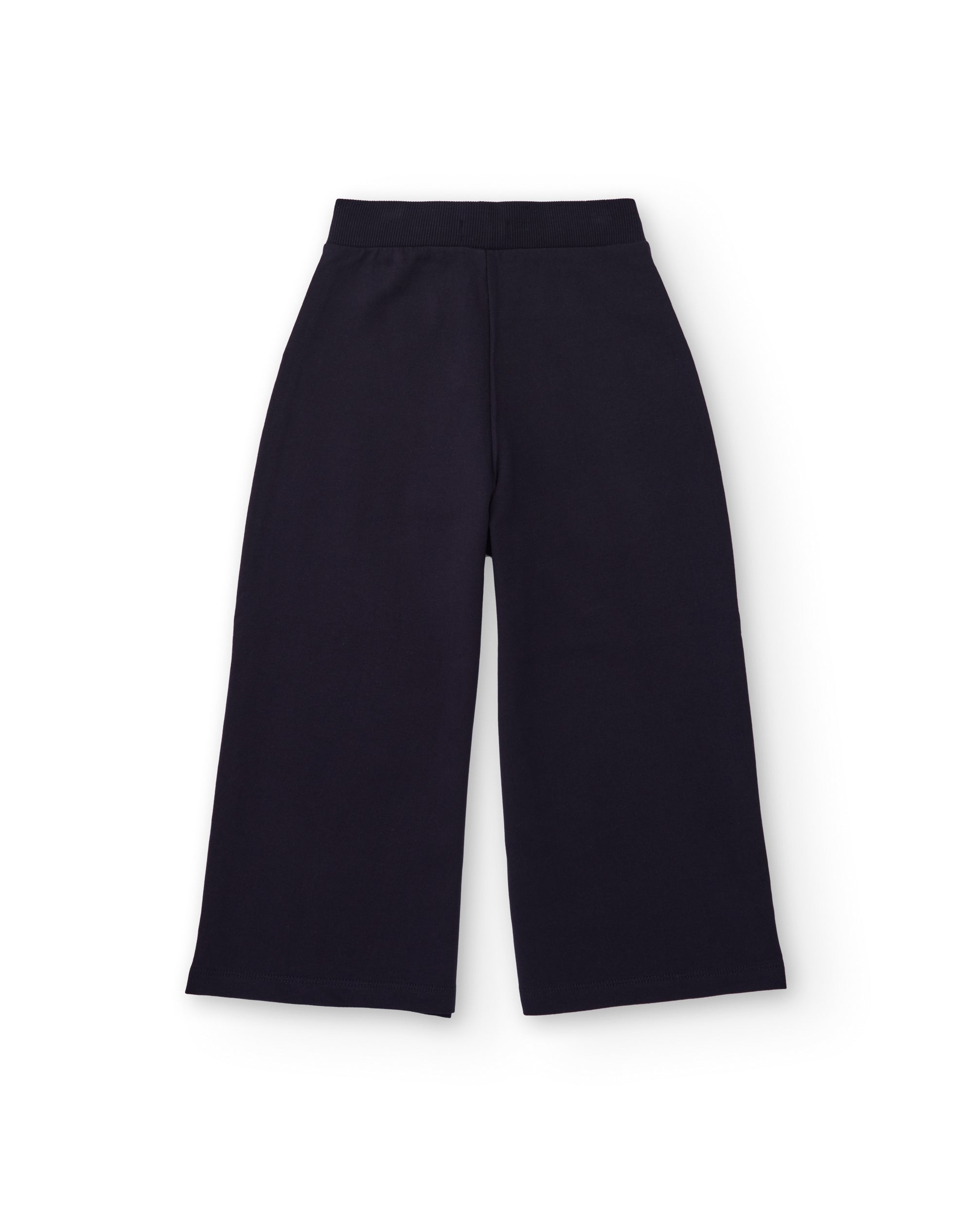 Pantalón ancho para niña en azul marino con cintura elástica