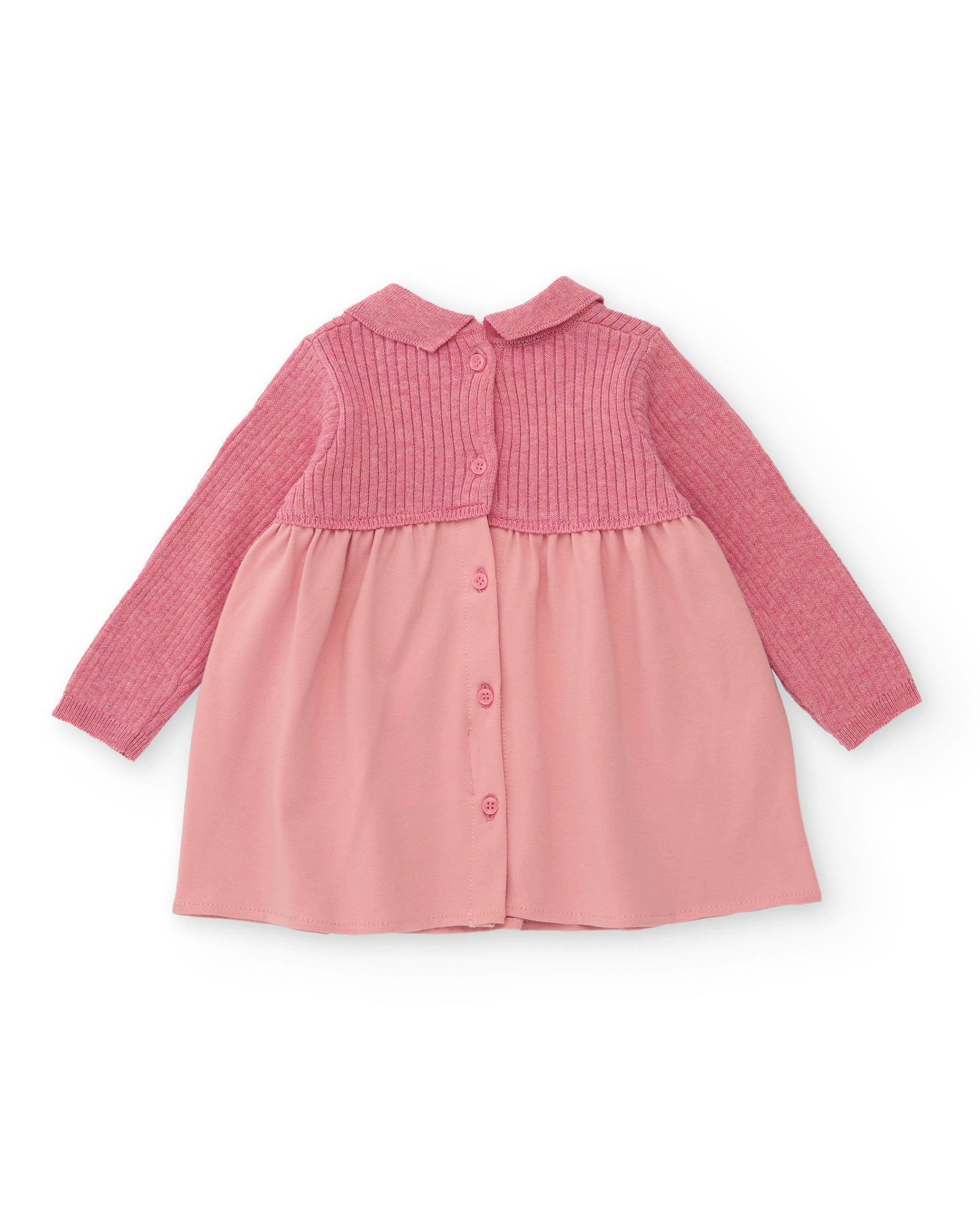 Vestido para recién nacido en tonos rosa con detalle de corazón
