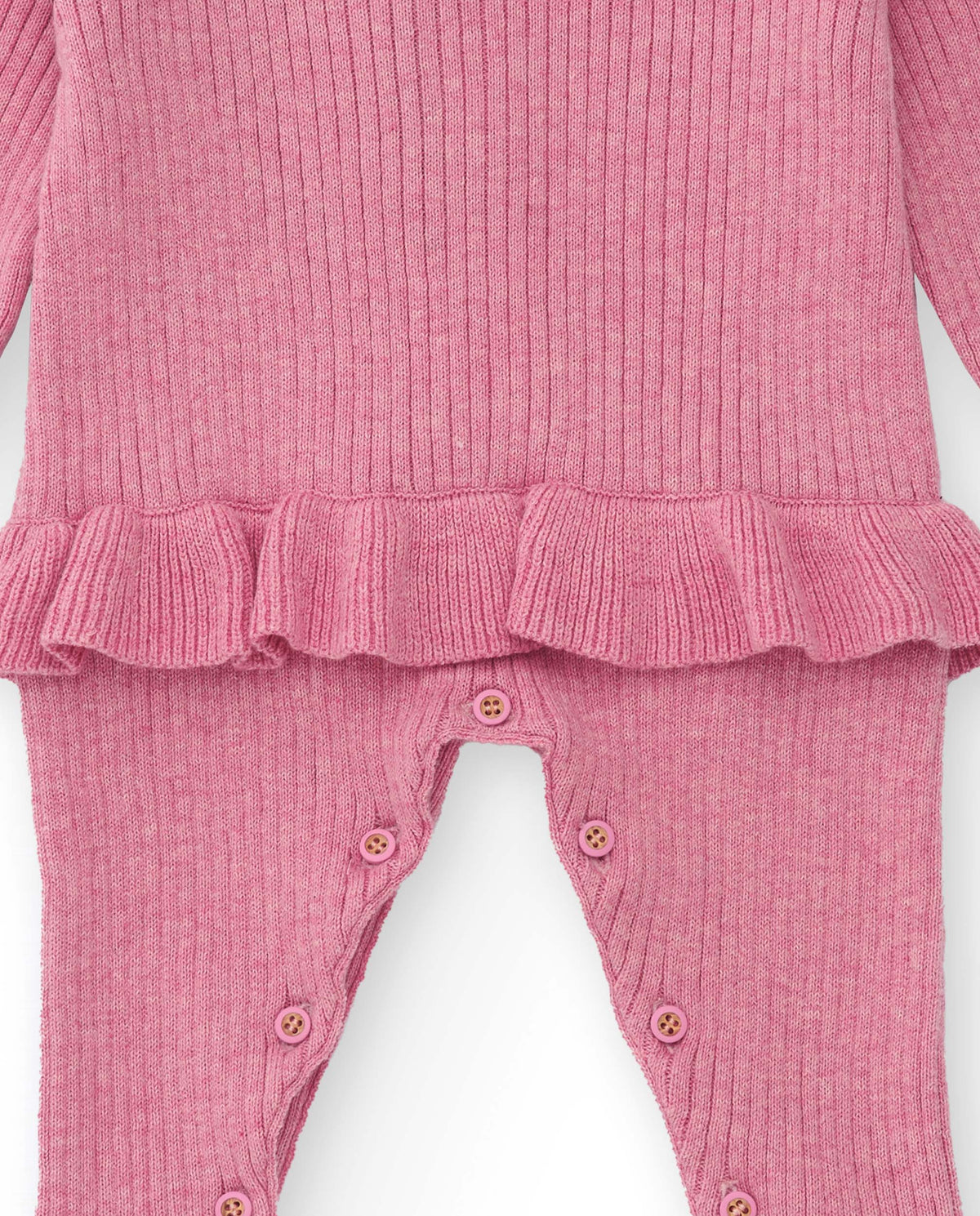 Pelele para recién nacido en rosa con volantes decorativos