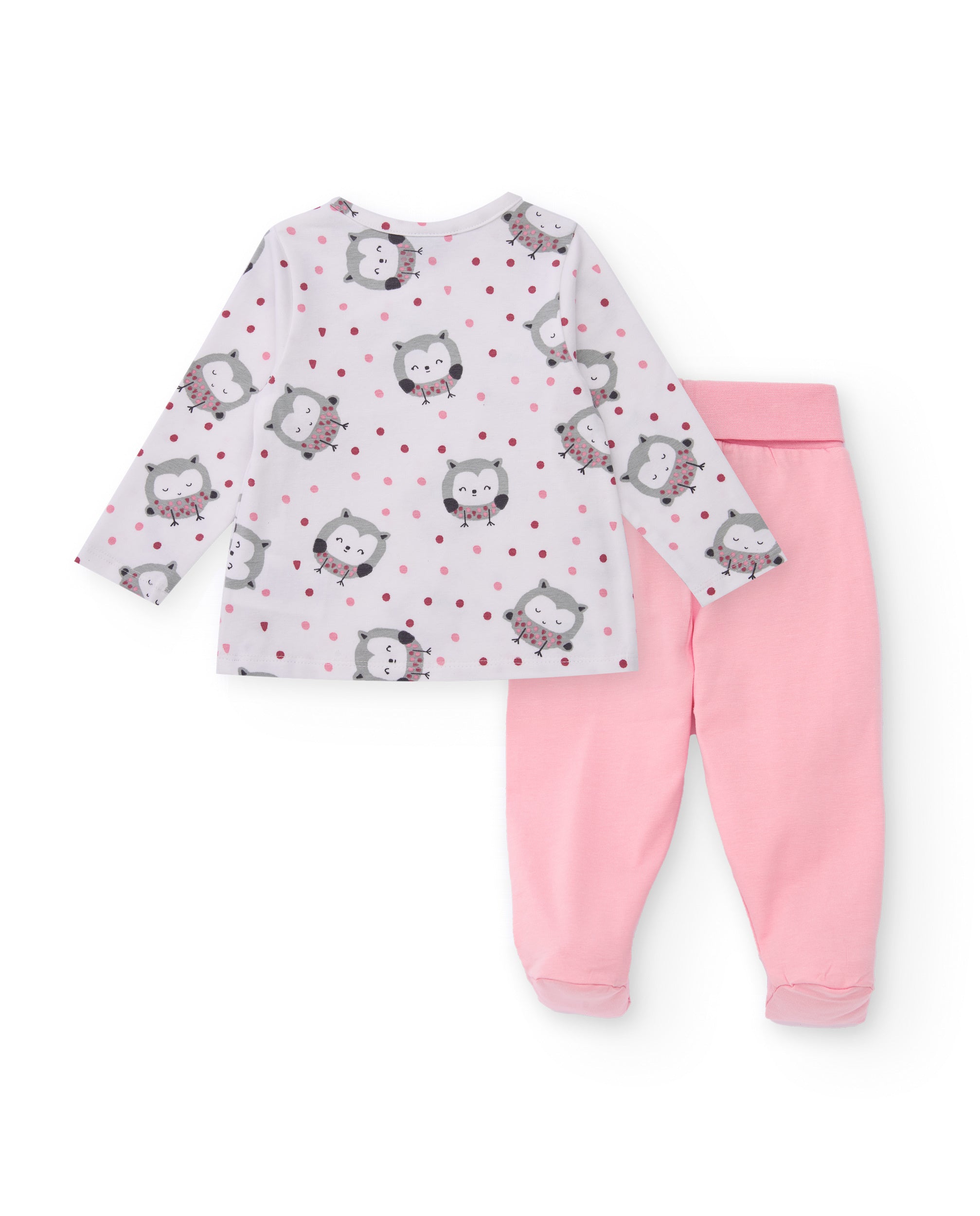 Conjunto de dos piezas para recién nacido en blanco y rosa con