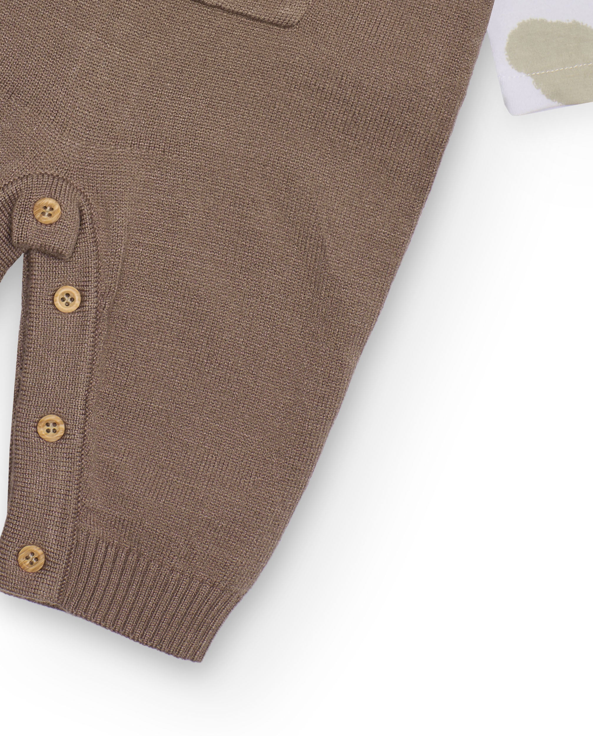 Conjunto para recién nacido de peto tejido y camiseta estampada