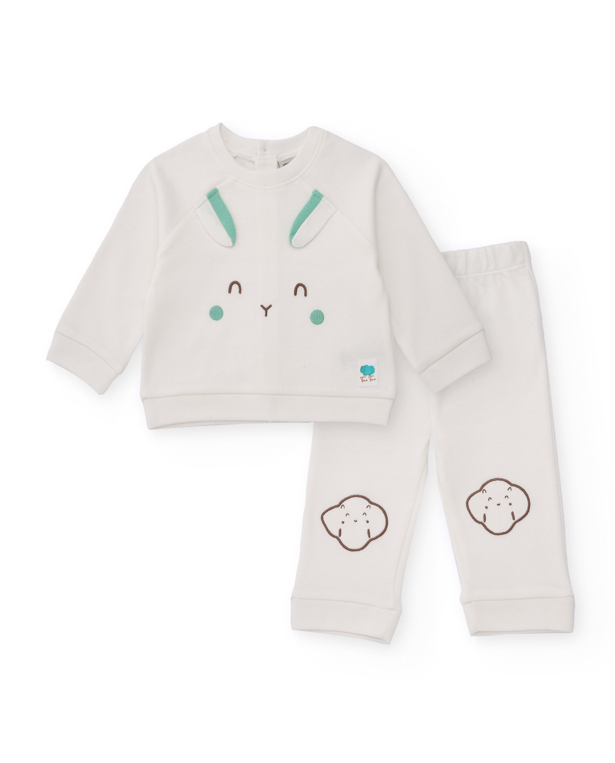 Conjunto para recién nacido de sudadera y pantalón blanco con