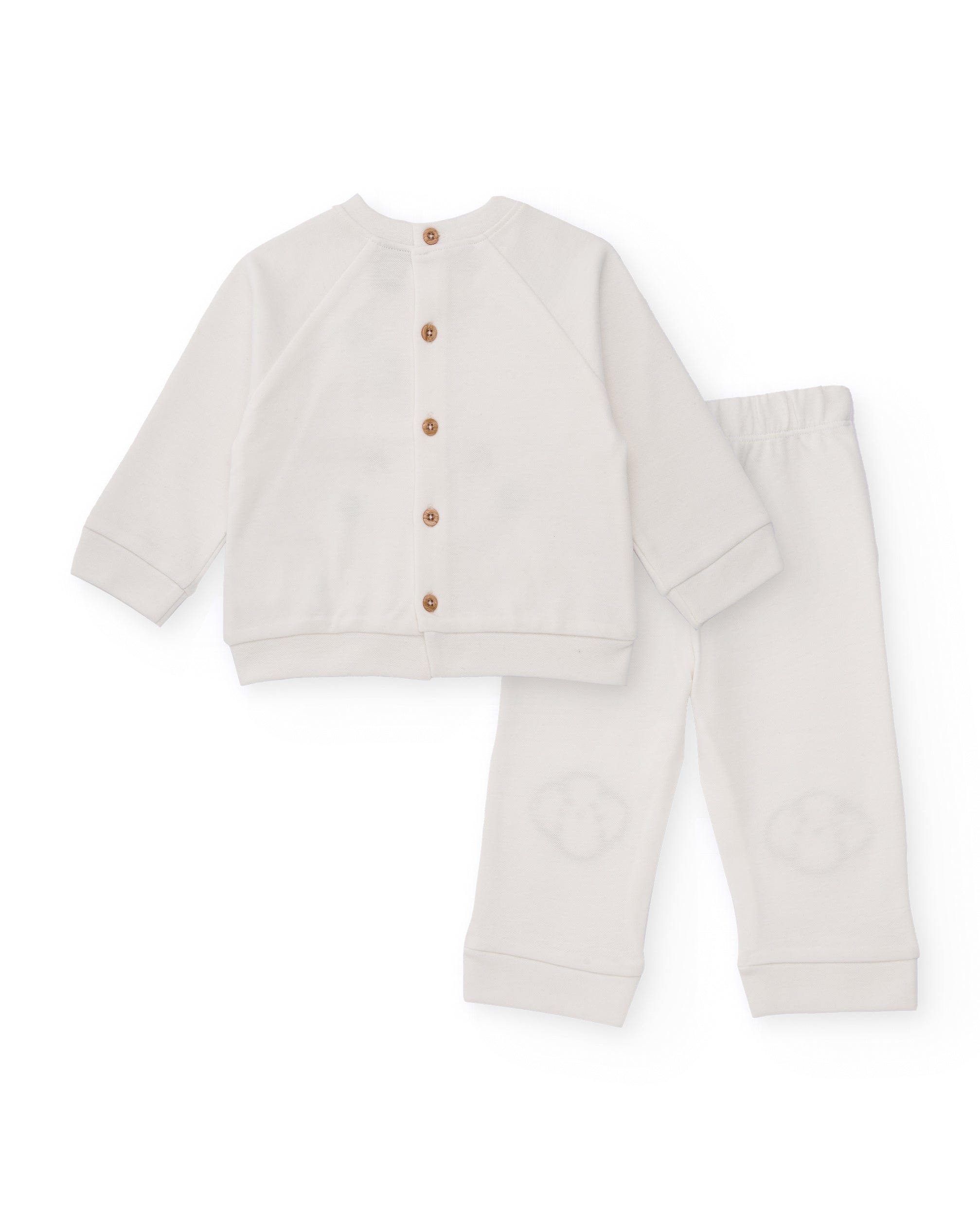 Conjunto para recién nacido de sudadera y pantalón blanco con