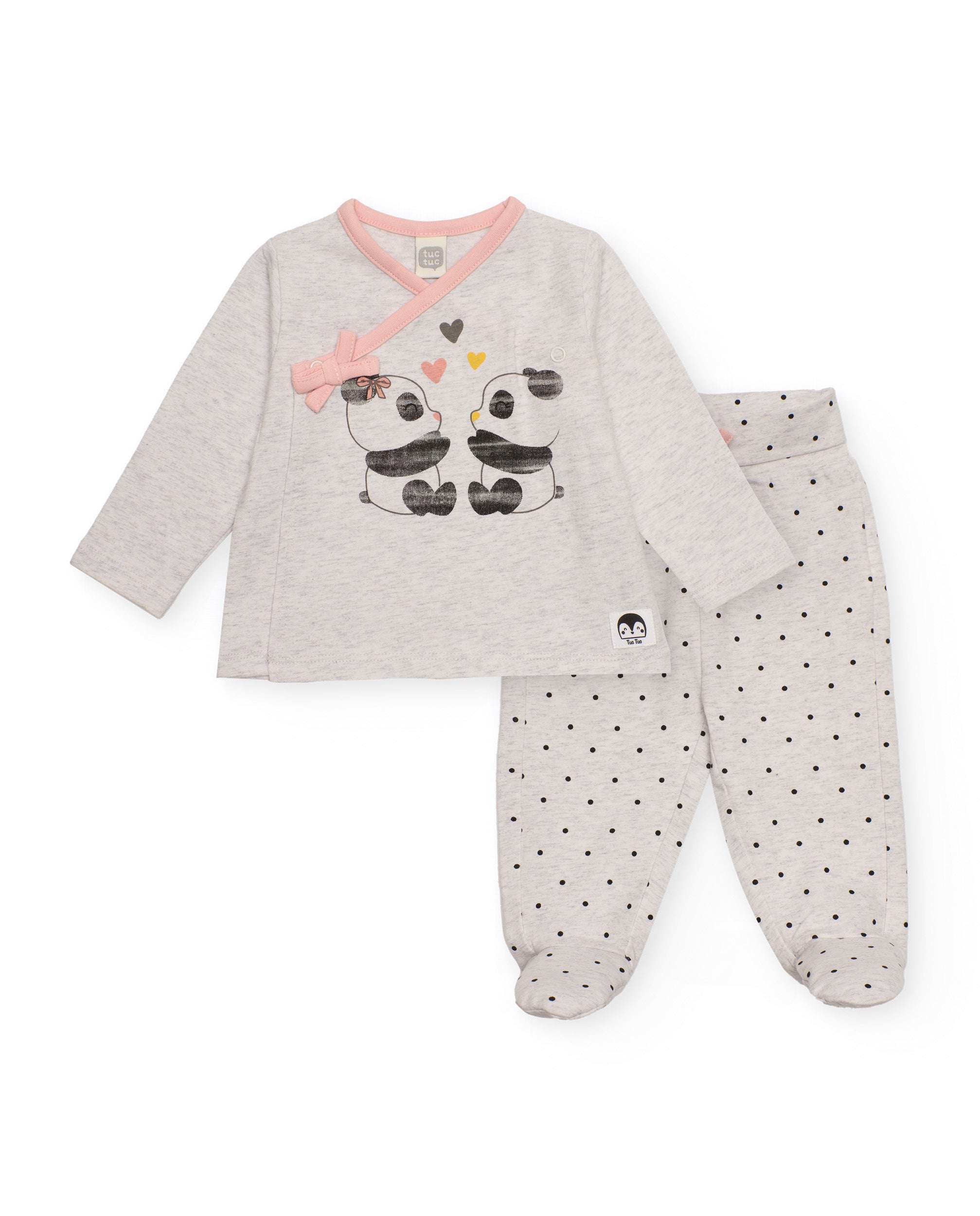 Set de camiseta y pantalón para recién nacido en color gris con