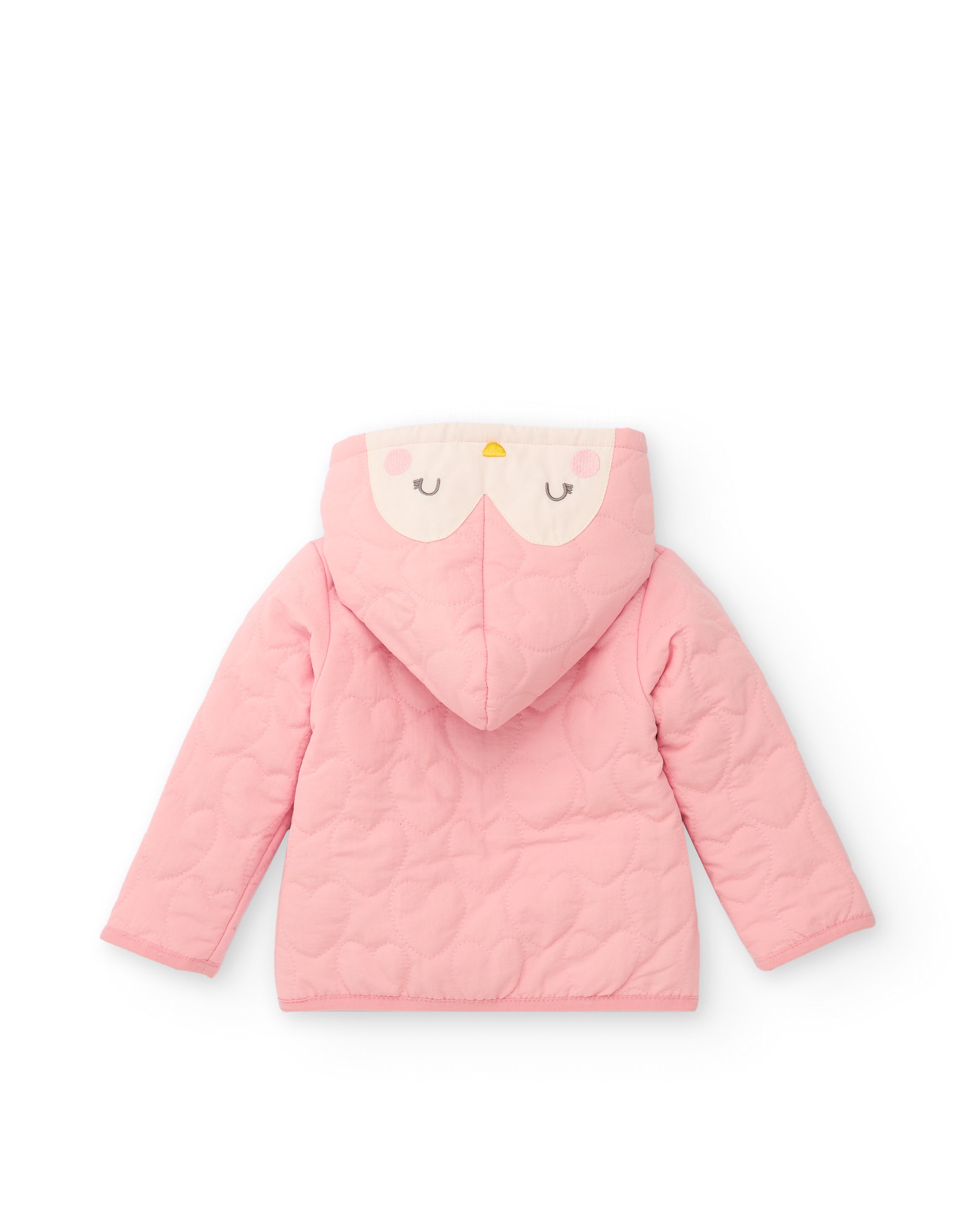 Chaqueta acolchada para recién nacido en rosa con capucha