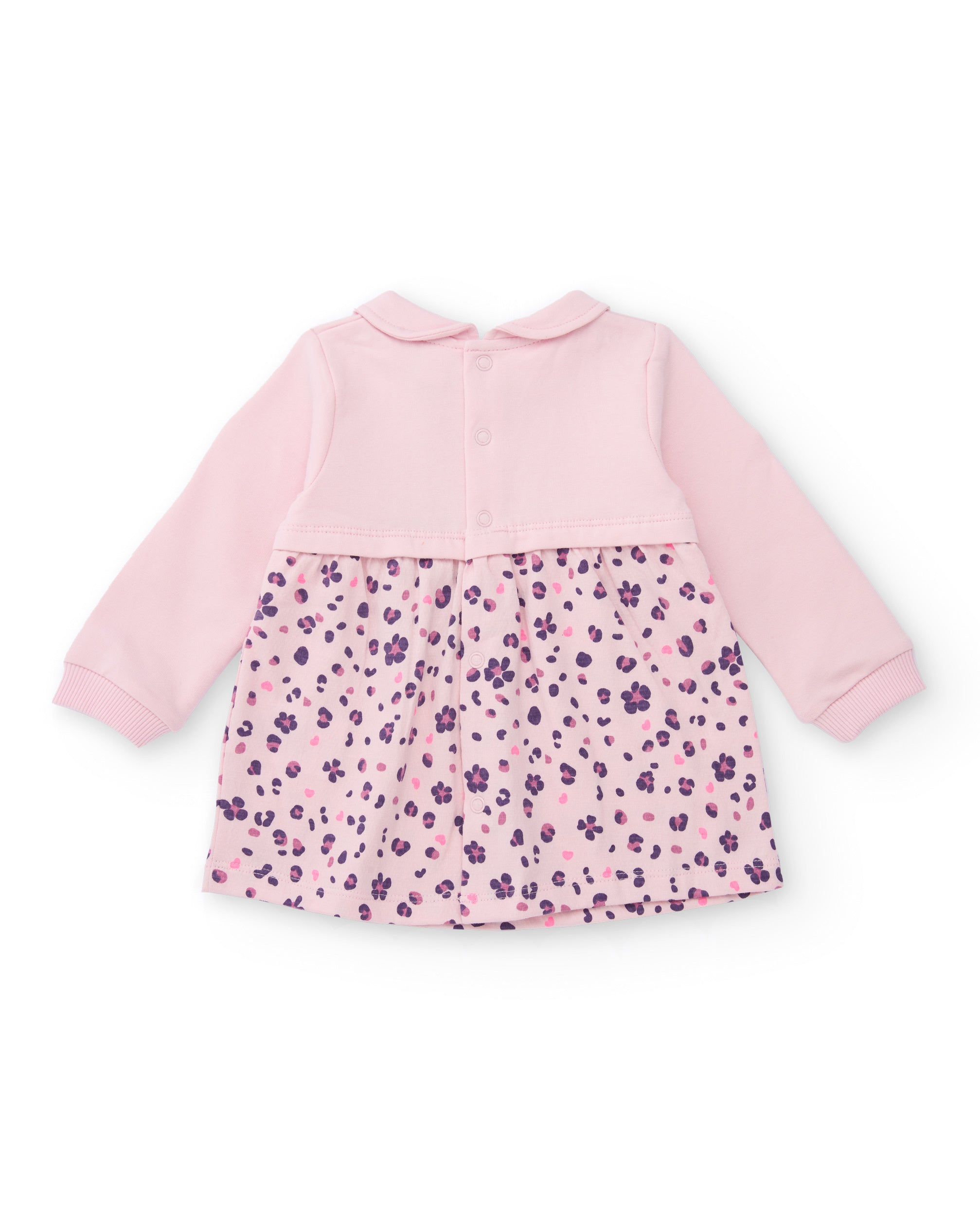 Vestido de punto para recién nacido en rosa con diseño de