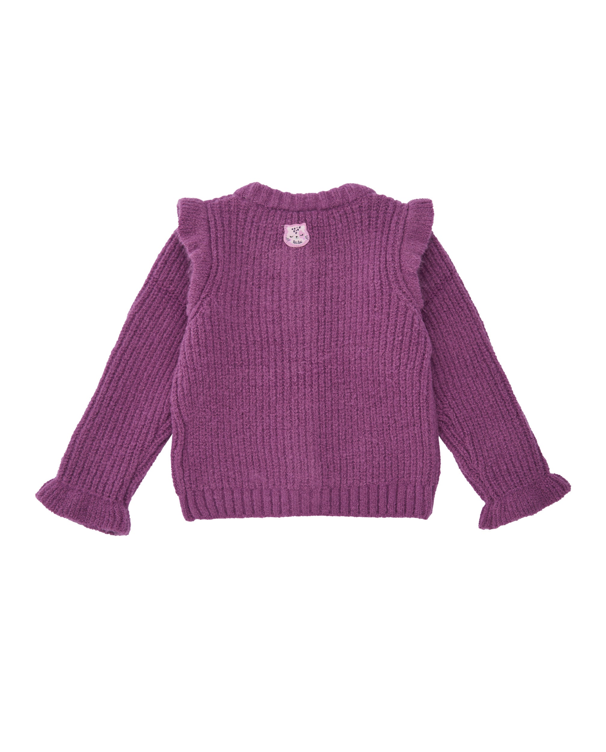 Suéter de punto para recién nacido en morado y bordado de