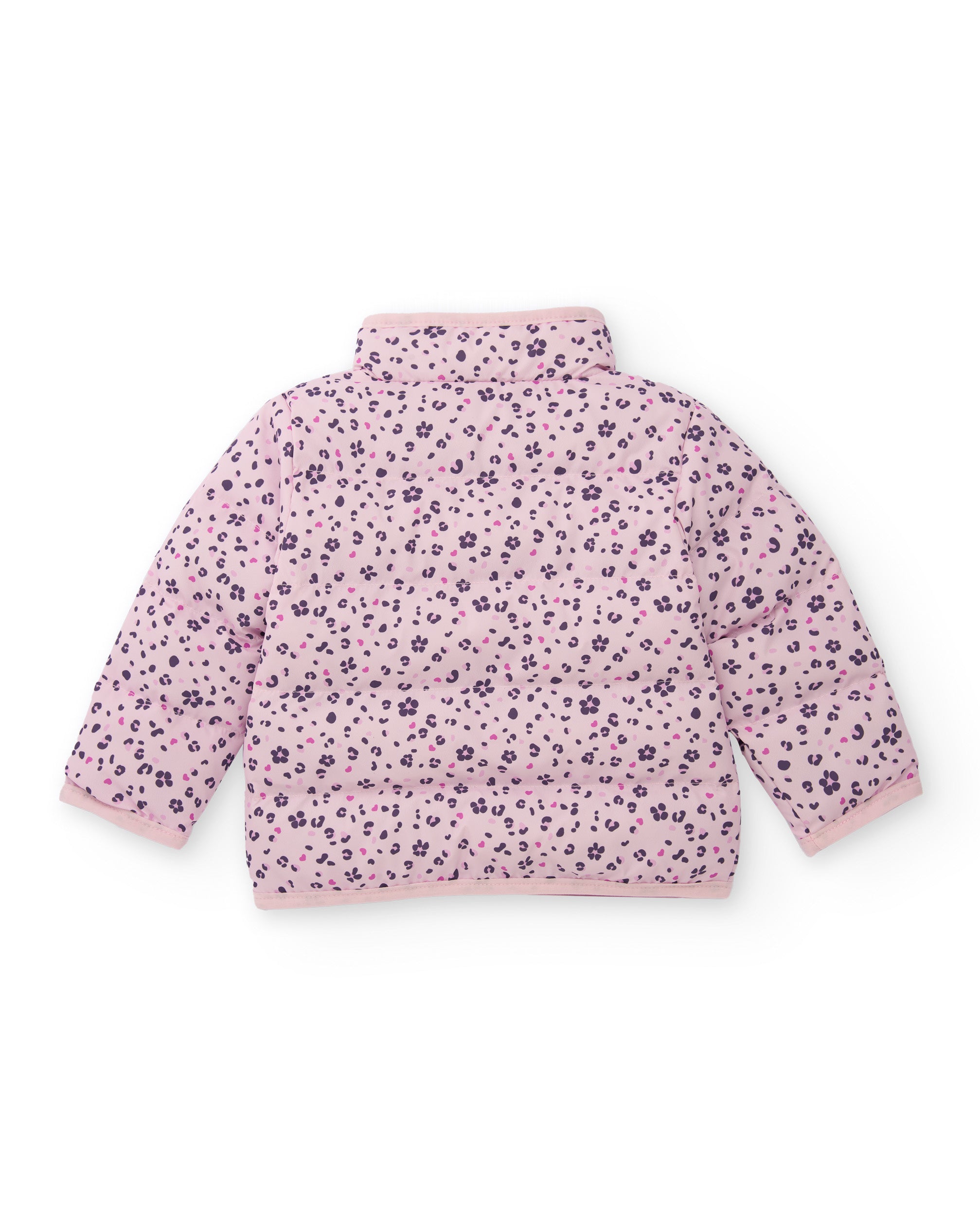 Parka acolchada para recién nacido color rosa con estampado de