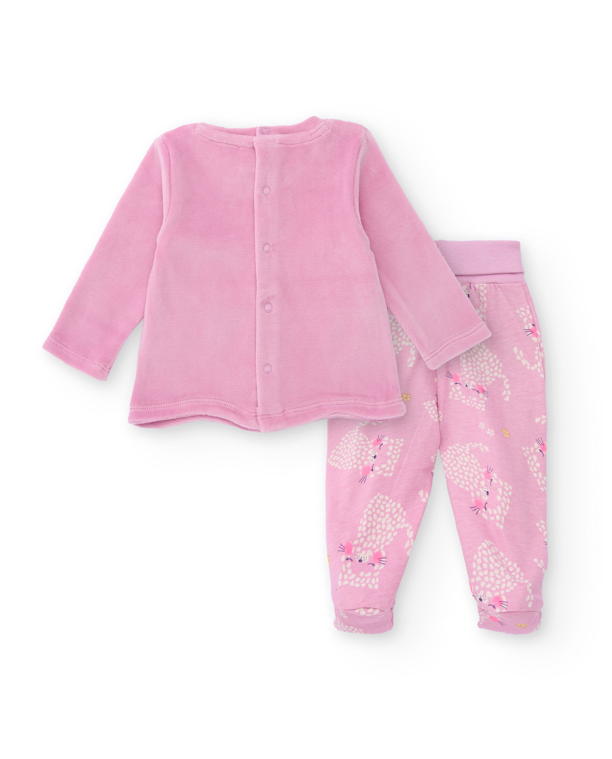 Conjunto de camiseta y pantalón para recién nacido color rosa