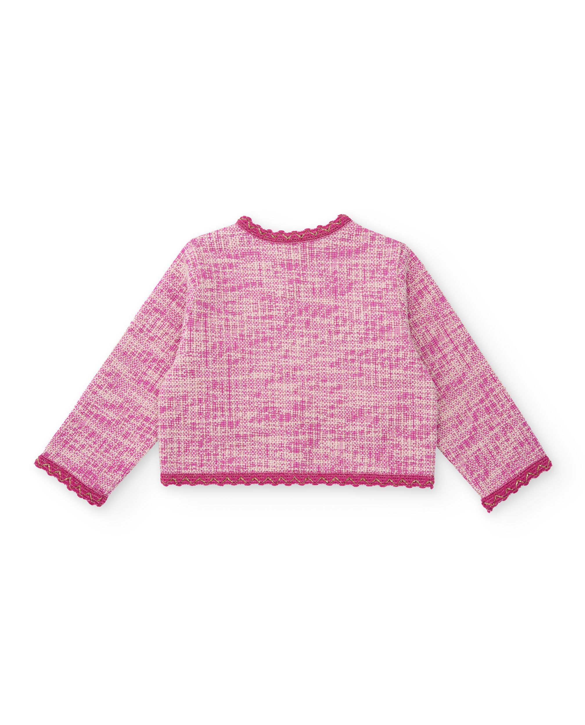 Chaqueta rosa para niña con botones dorados
