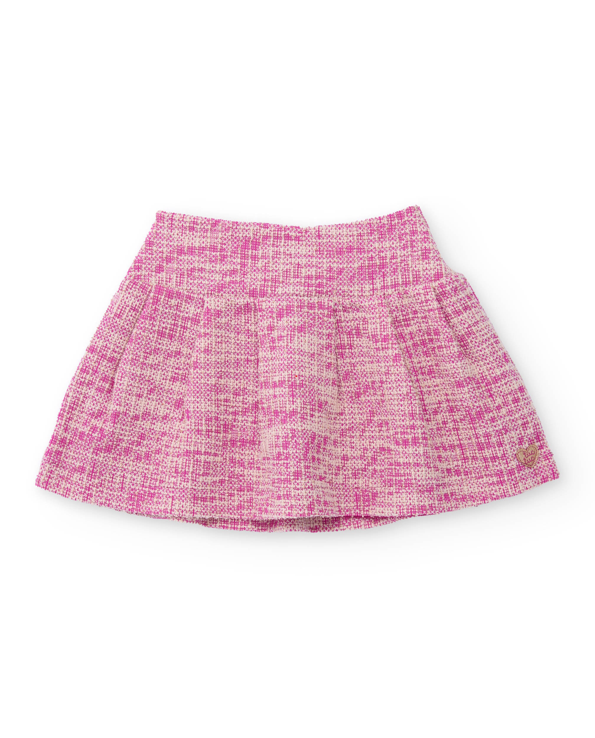 Falda para niña en tono rosa con diseño acampanado.