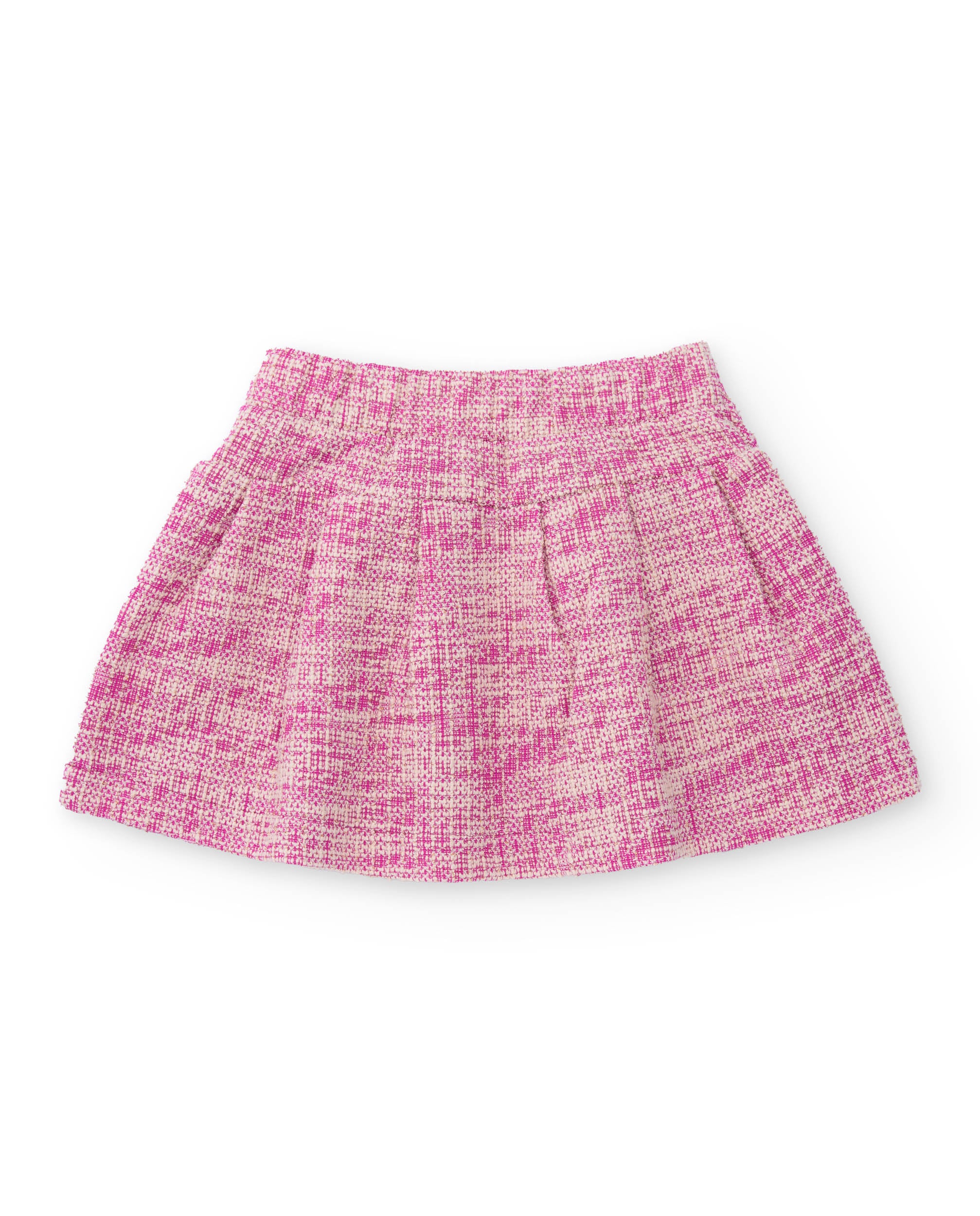 Falda para niña en tono rosa con diseño acampanado.