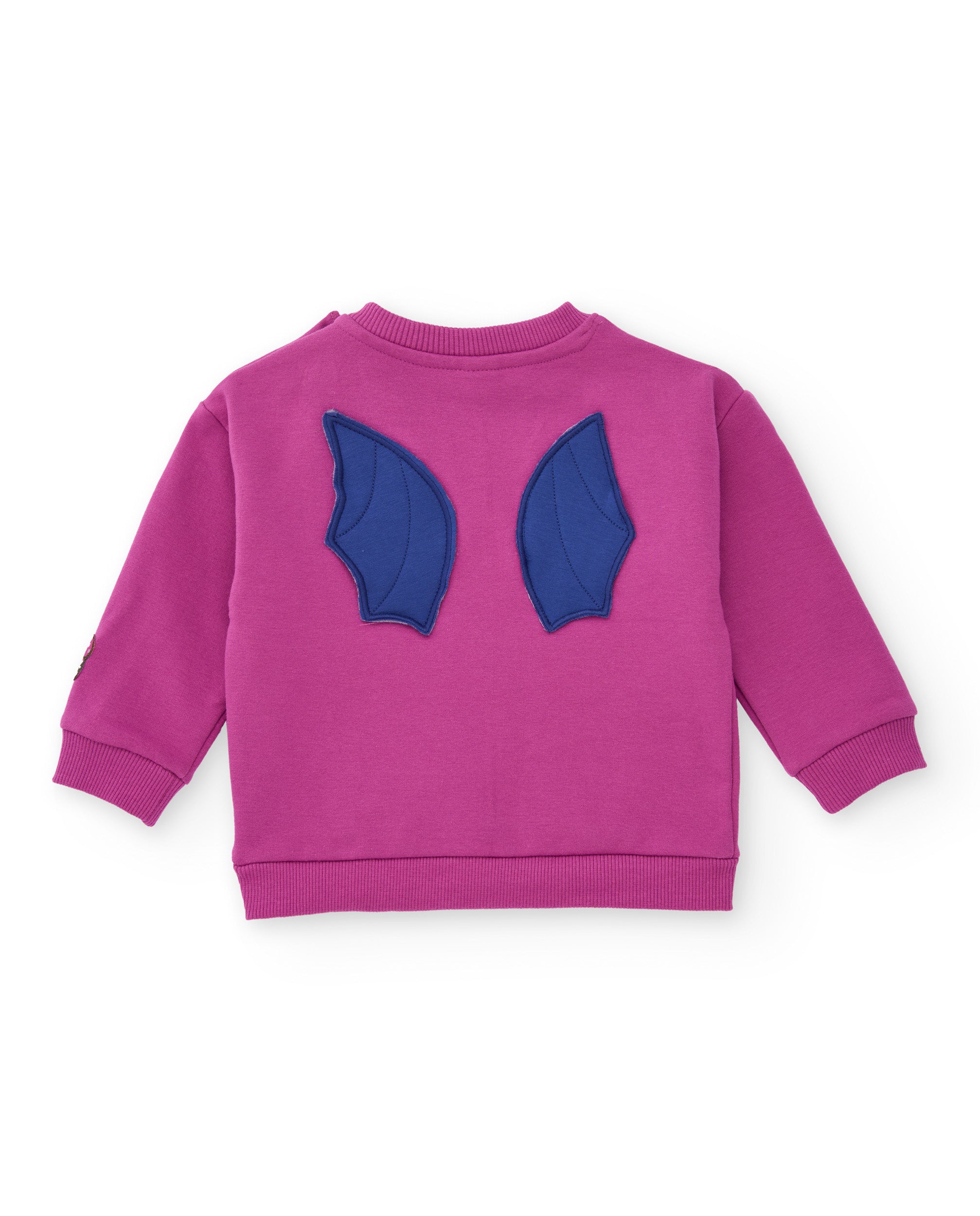 Sudadera fucsia para niña con diseño de cara de monstruo y