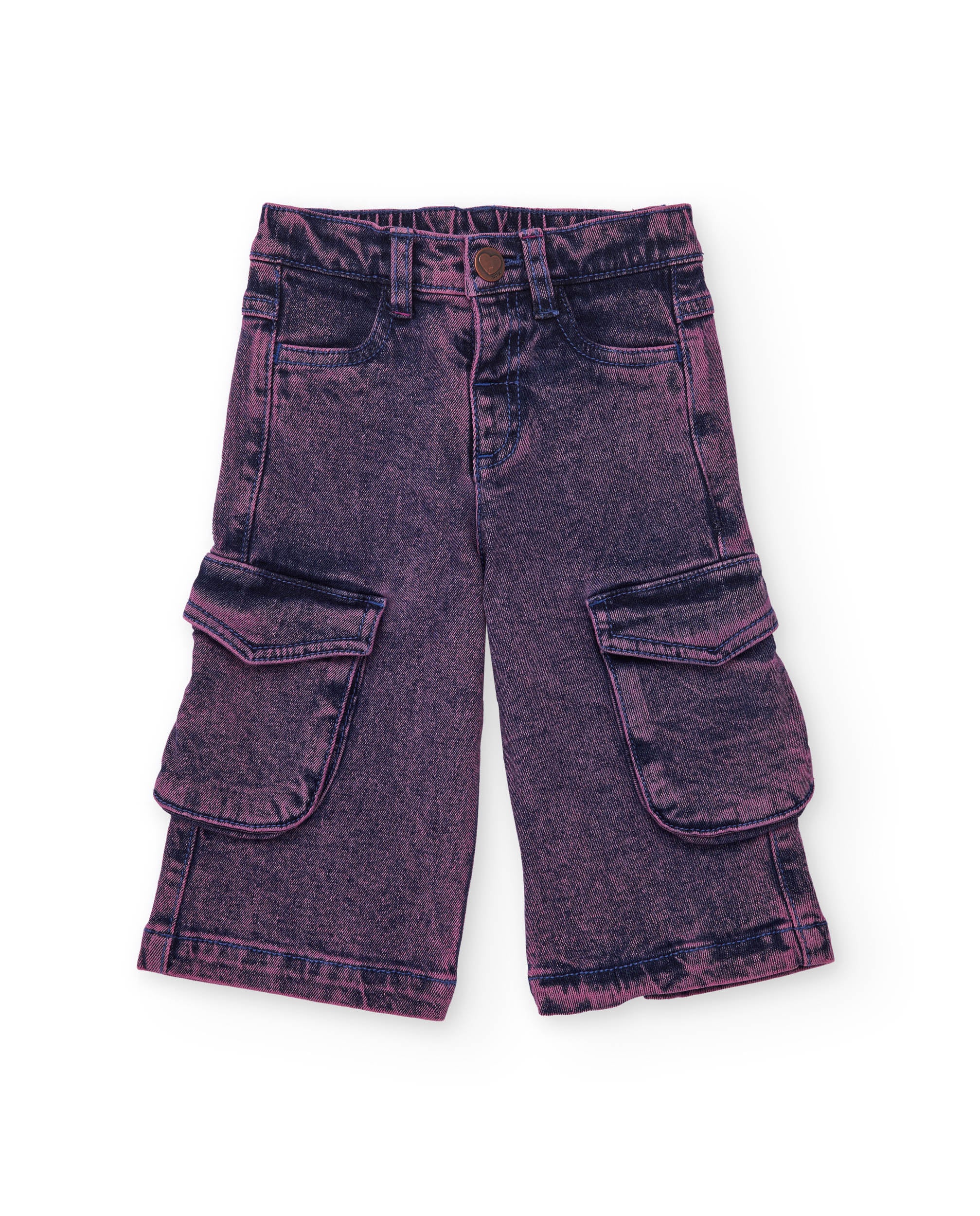 Pantalón cargo de mezclilla morada para niña