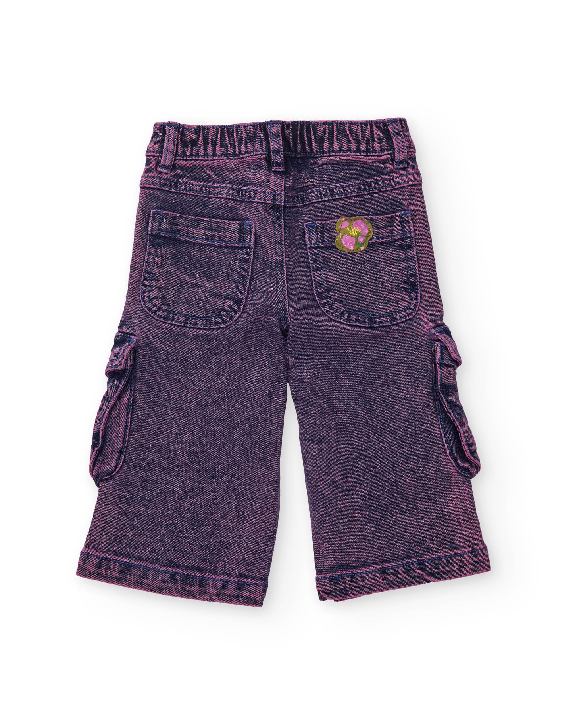 Pantalón cargo de mezclilla morada para niña