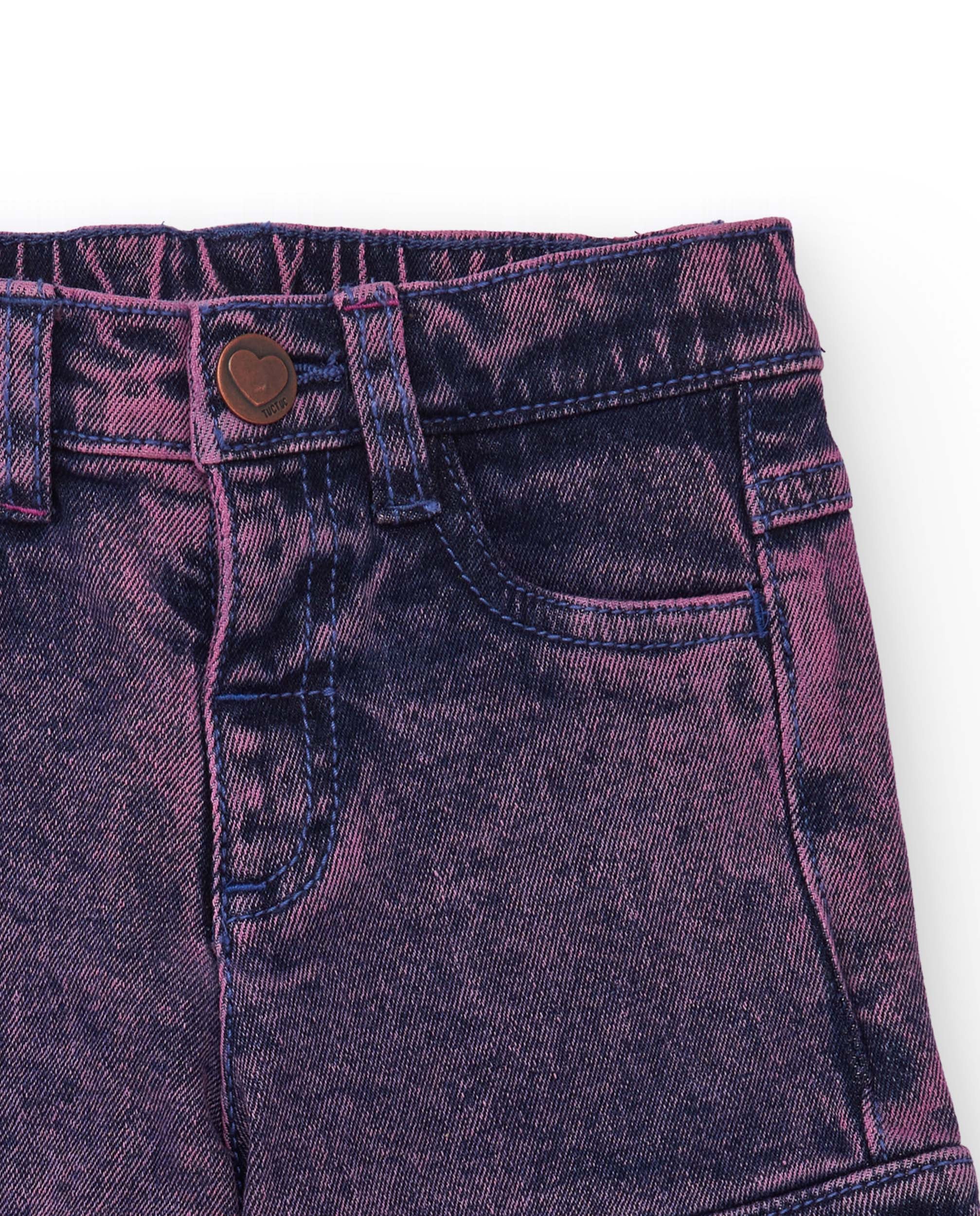 Pantalón cargo de mezclilla morada para niña