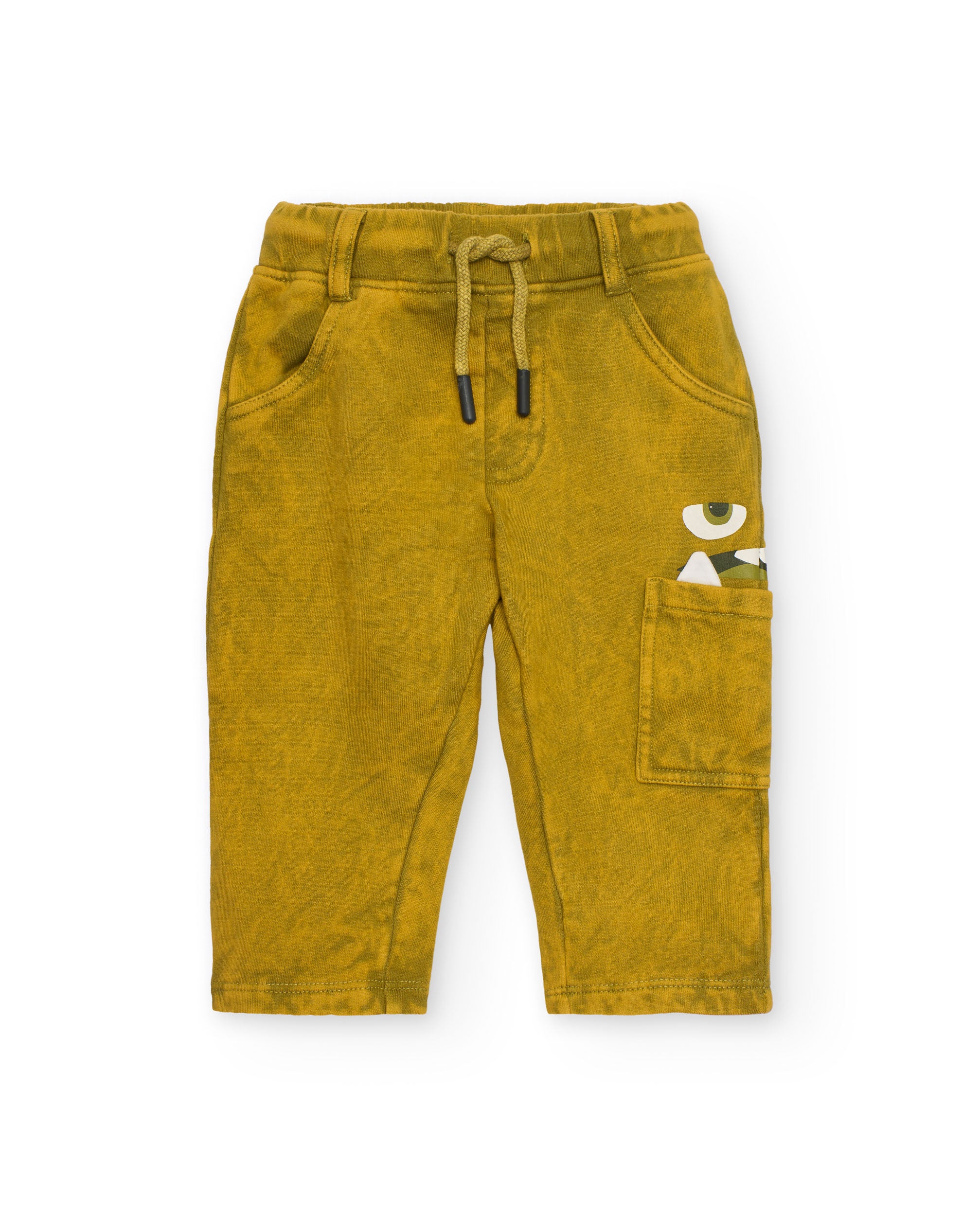 Pantalón jogger para niño color verde con estampado divertido