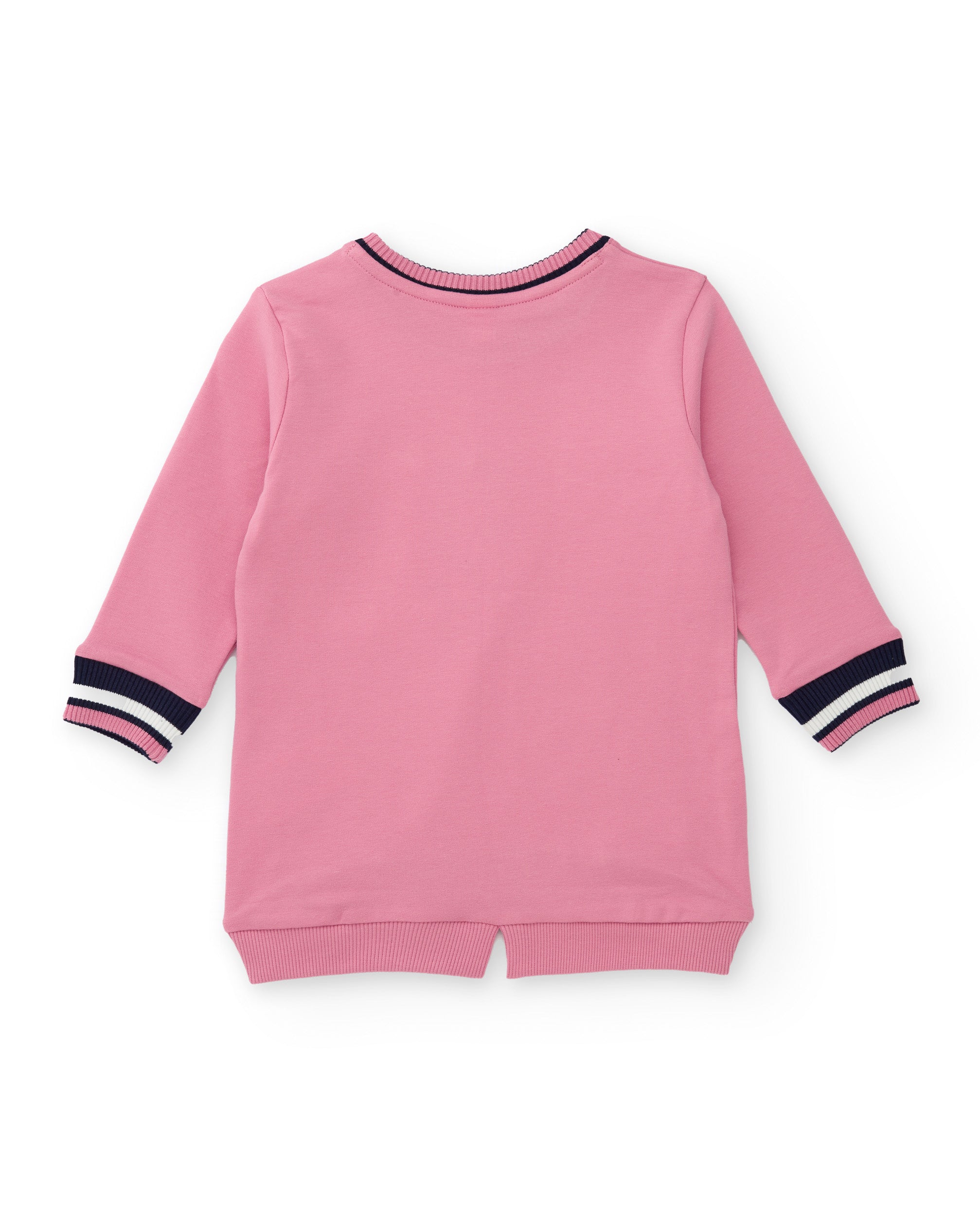 Vestido de niña en rosa con estampado de palomitas y estrellas