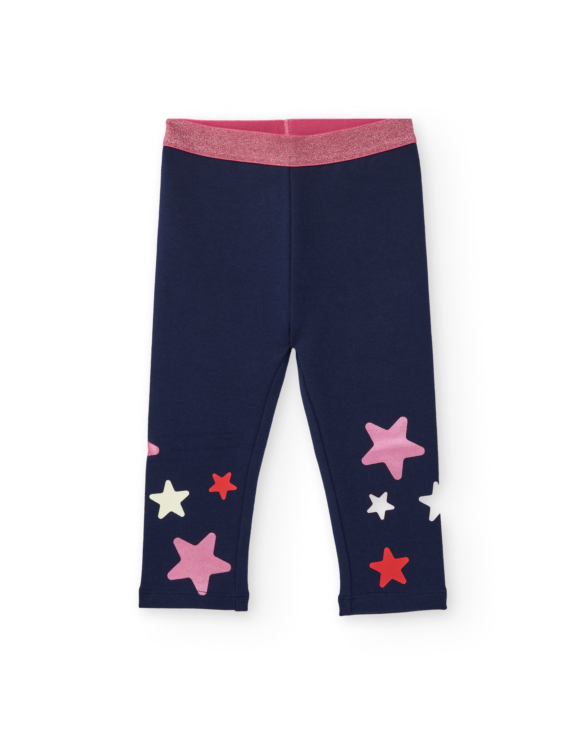 Leggings para niña en azul marino con estampado de estrellas