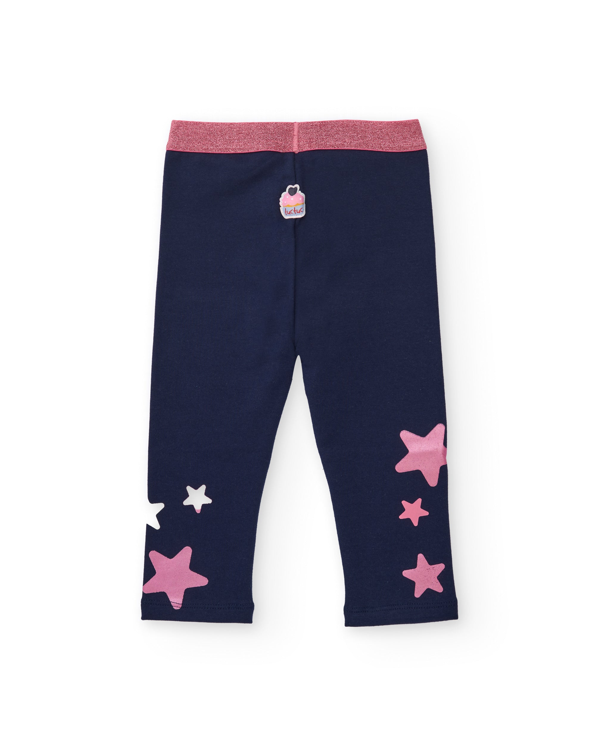 Leggings para niña en azul marino con estampado de estrellas