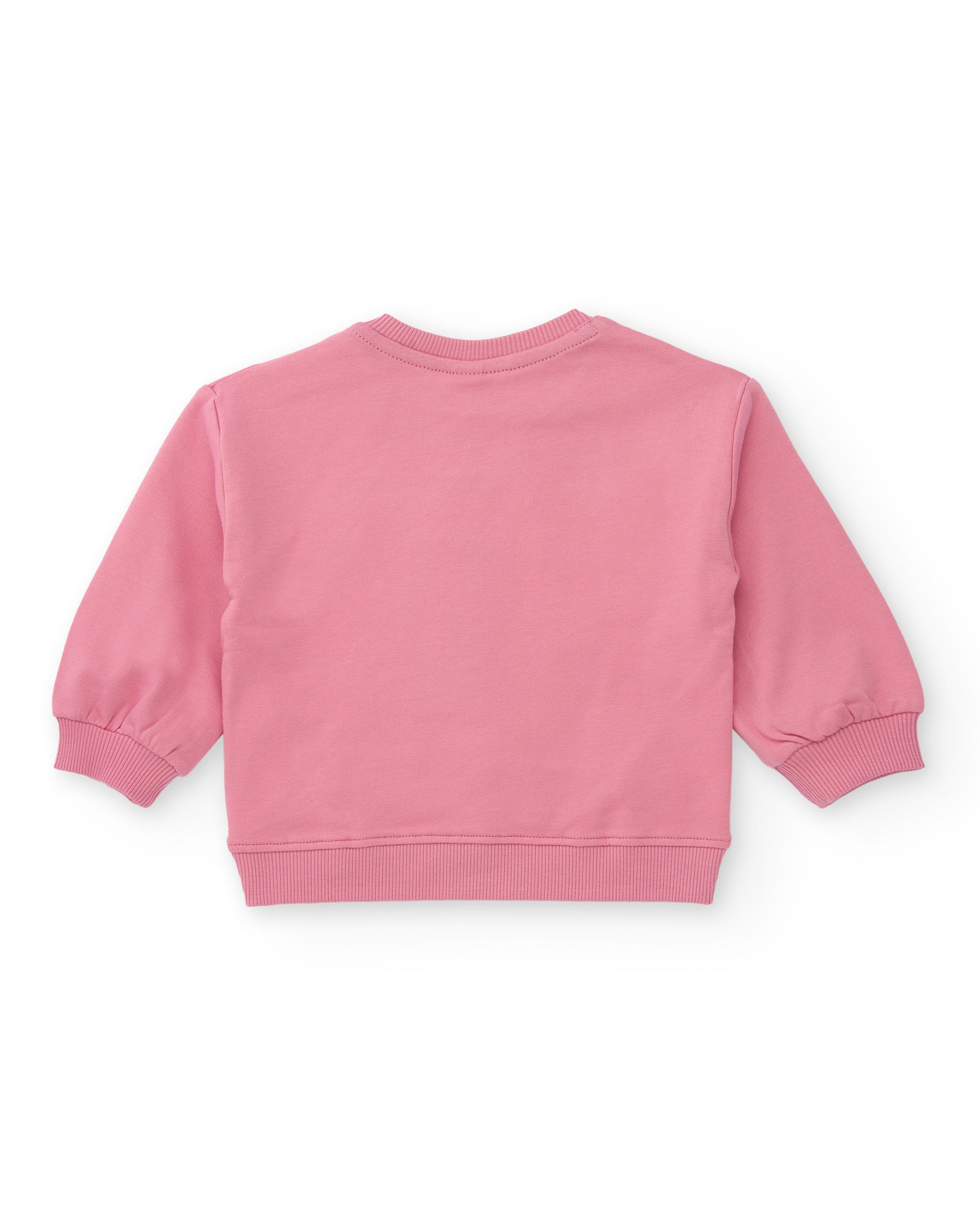 Sudadera para niña en rosa con estrella central bordada y