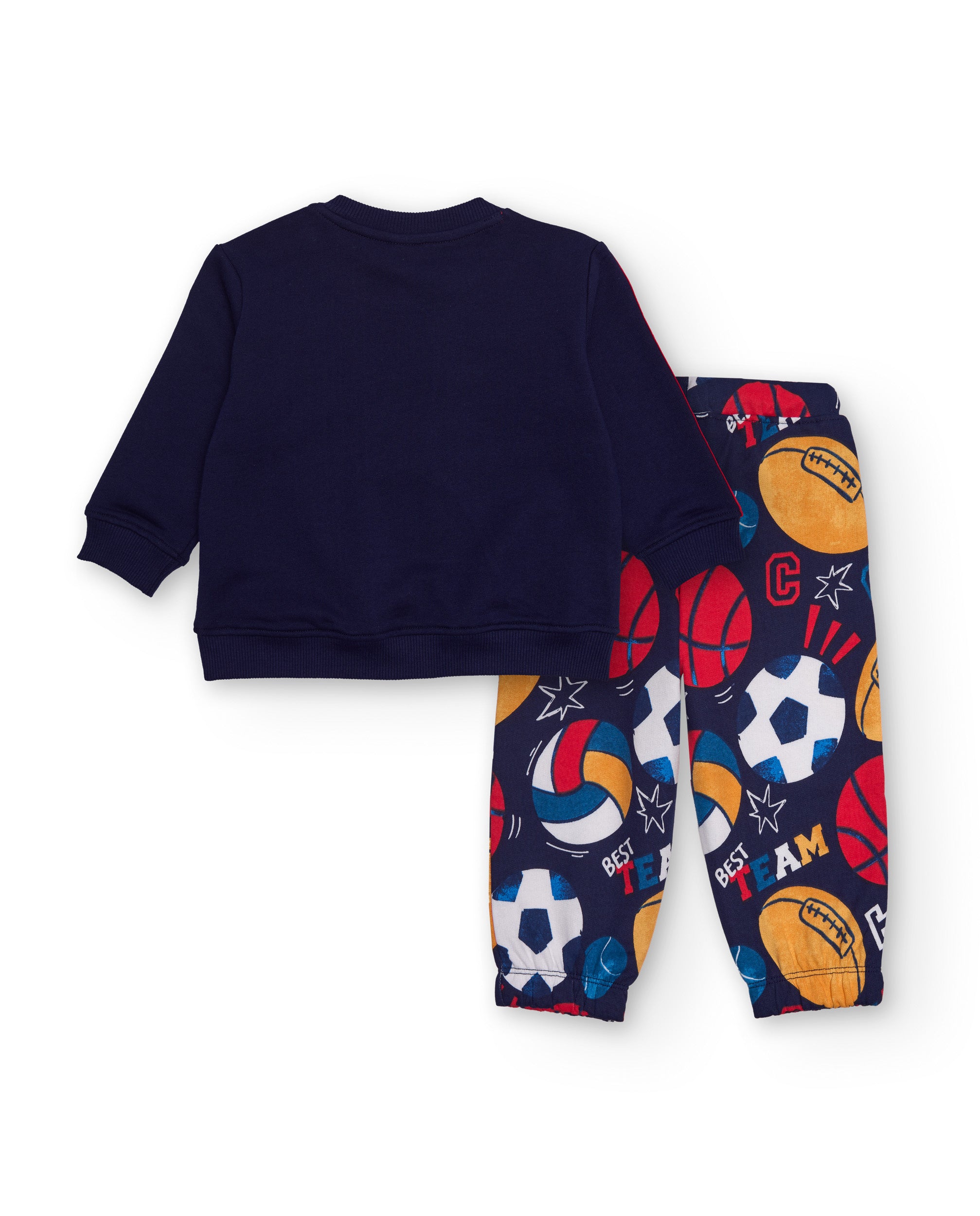 Conjunto de sudadera y pantalón para niño en azul marino con