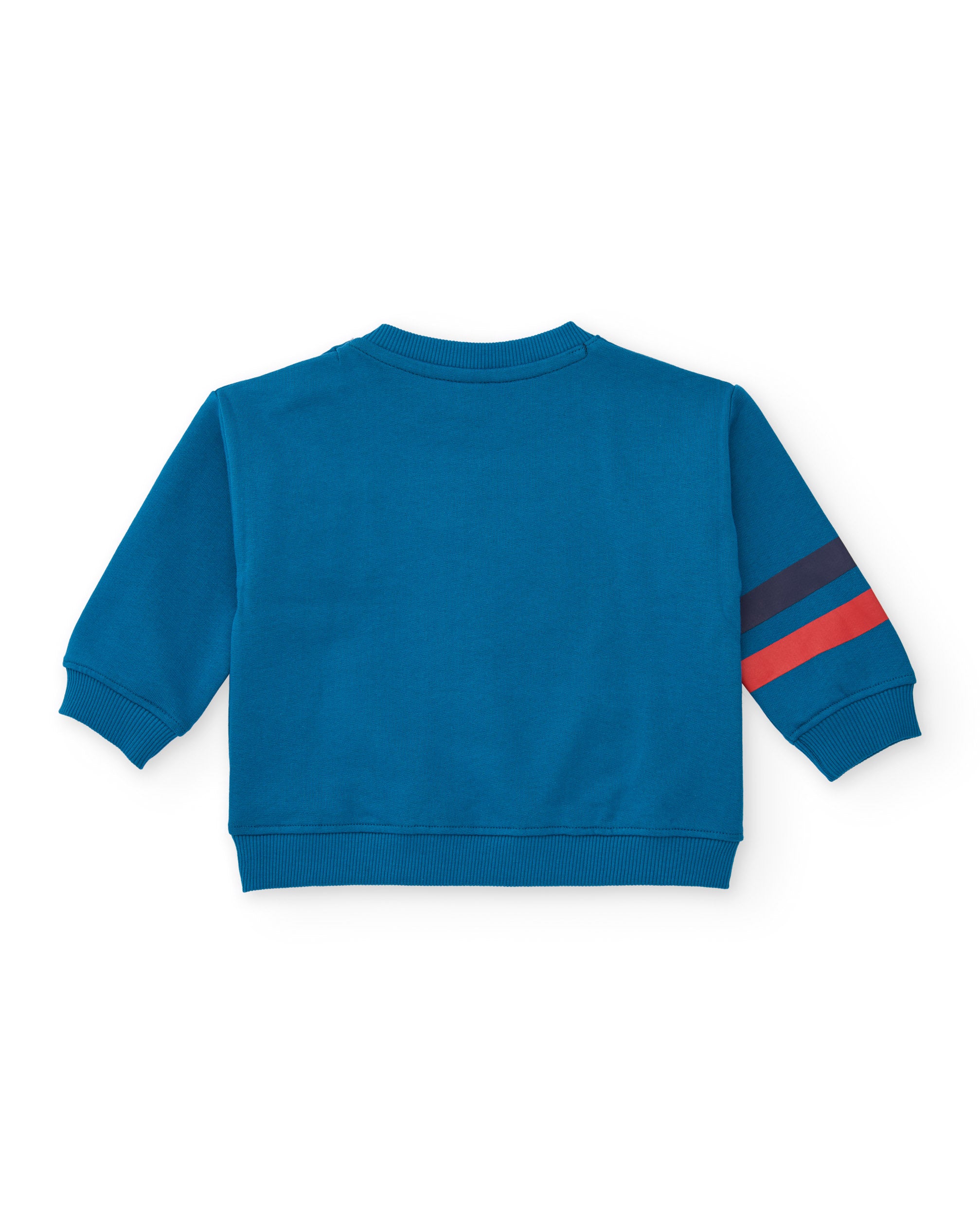 Sudadera de felpa para niño en azul con bordados de balón y