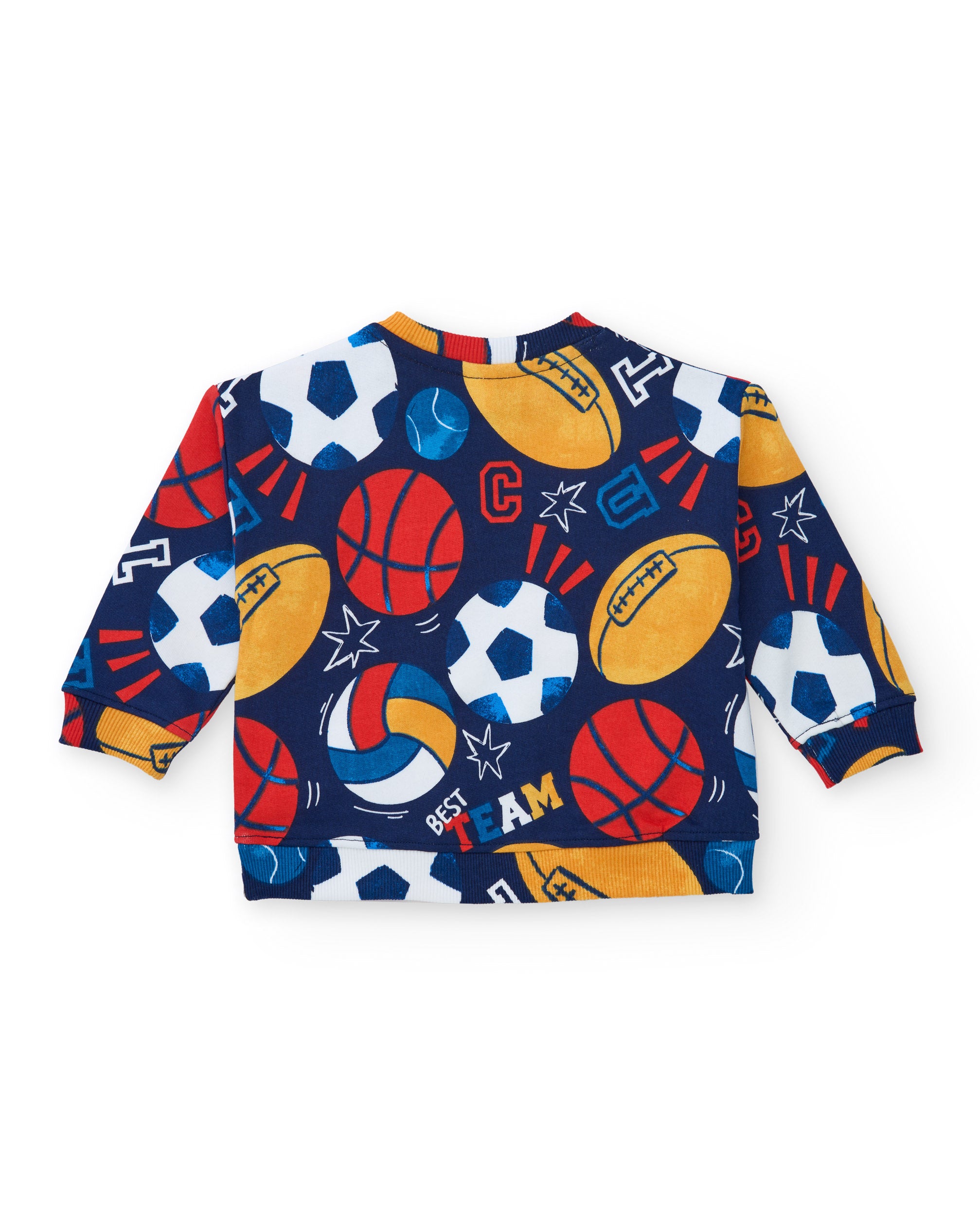 Sudadera de felpa para niño en azul marino con estampado