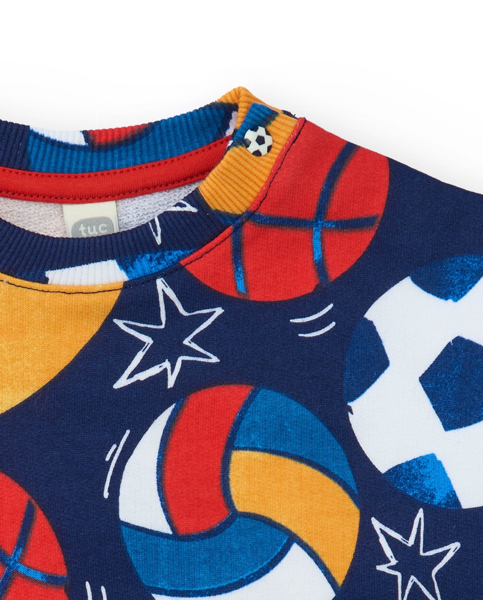 Sudadera de felpa para niño en azul marino con estampado