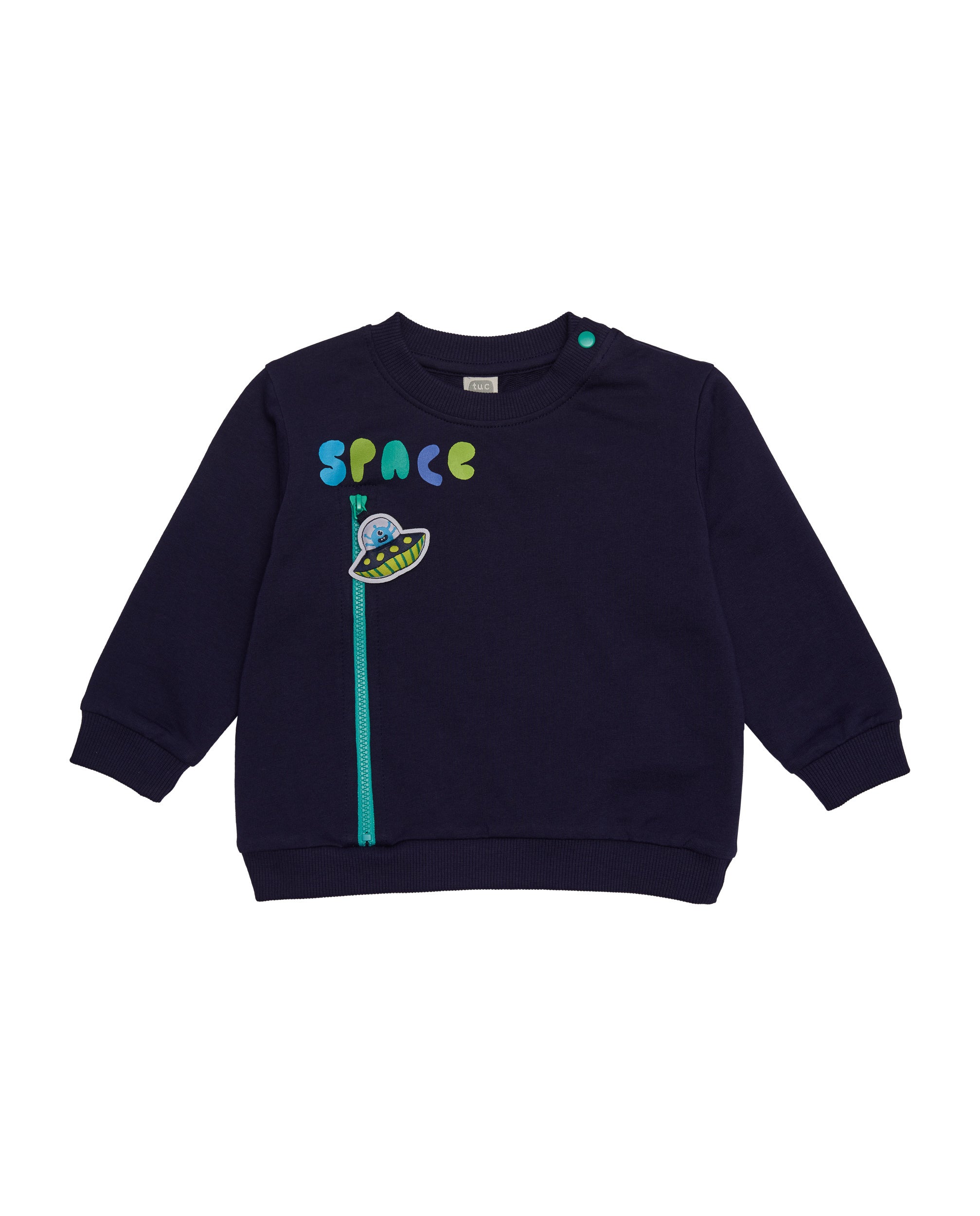 Sudadera de felpa para niño color azul marino con estampado de