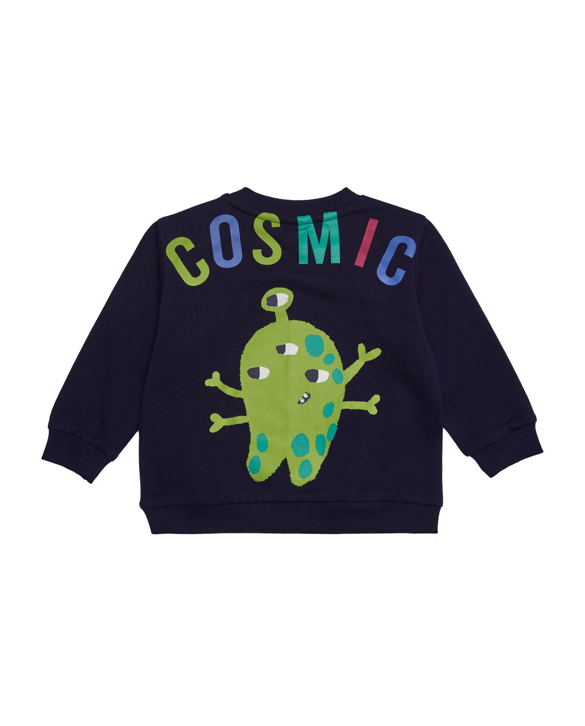 Sudadera de felpa para niño color azul marino con estampado de