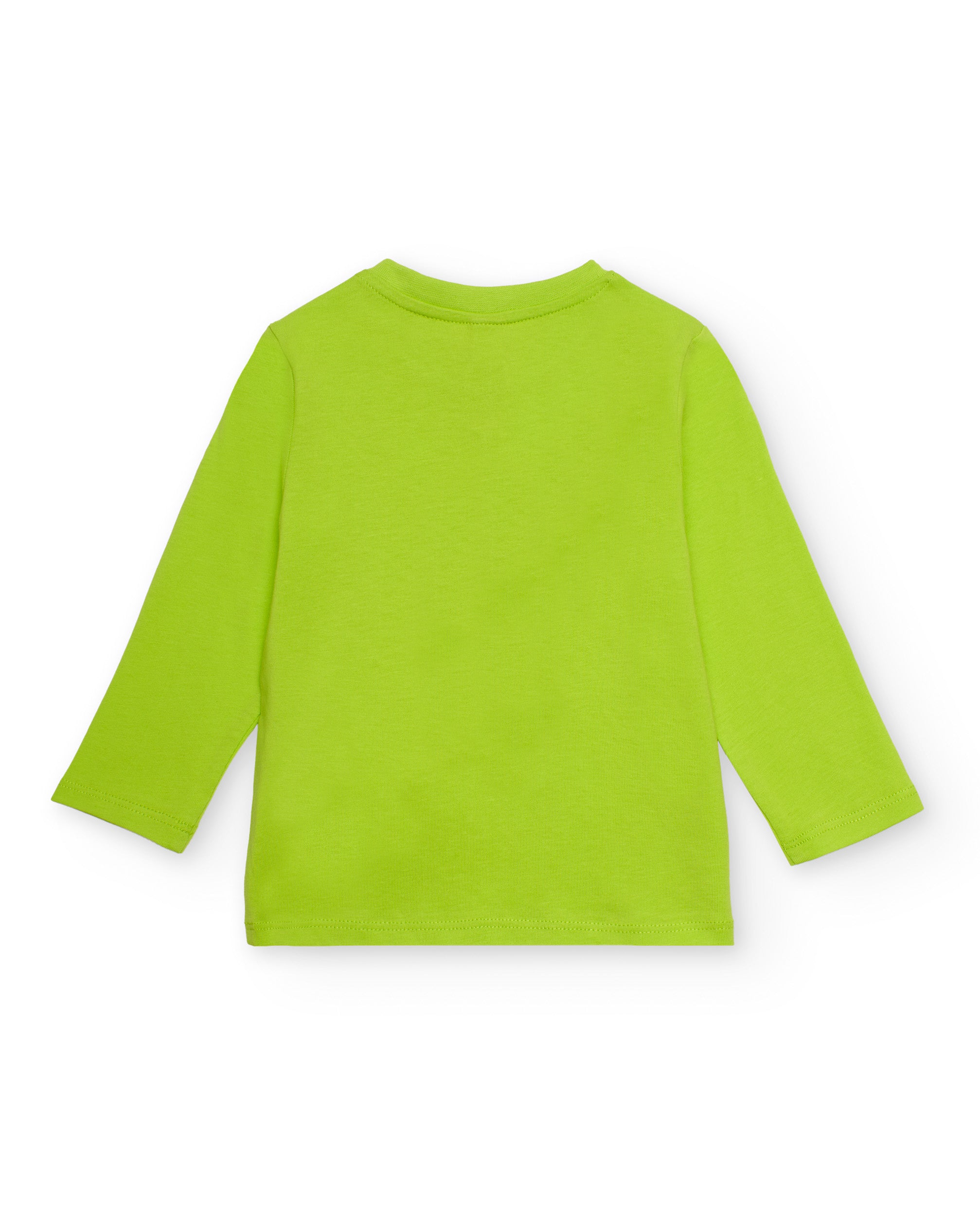 Camiseta de punto para niño color verde con estampado de
