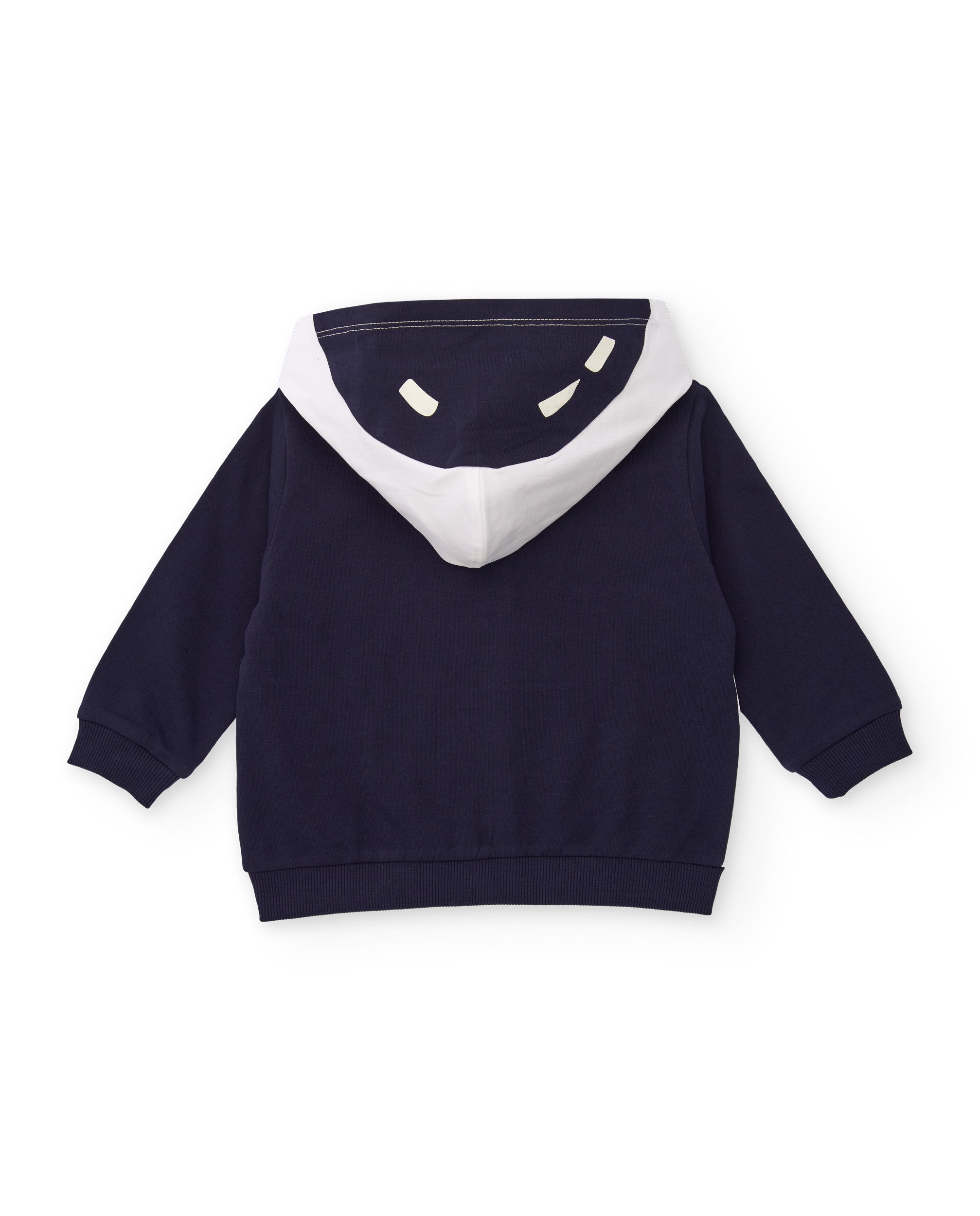 Sudadera para niño con capucha, color azul marino y blanco, con